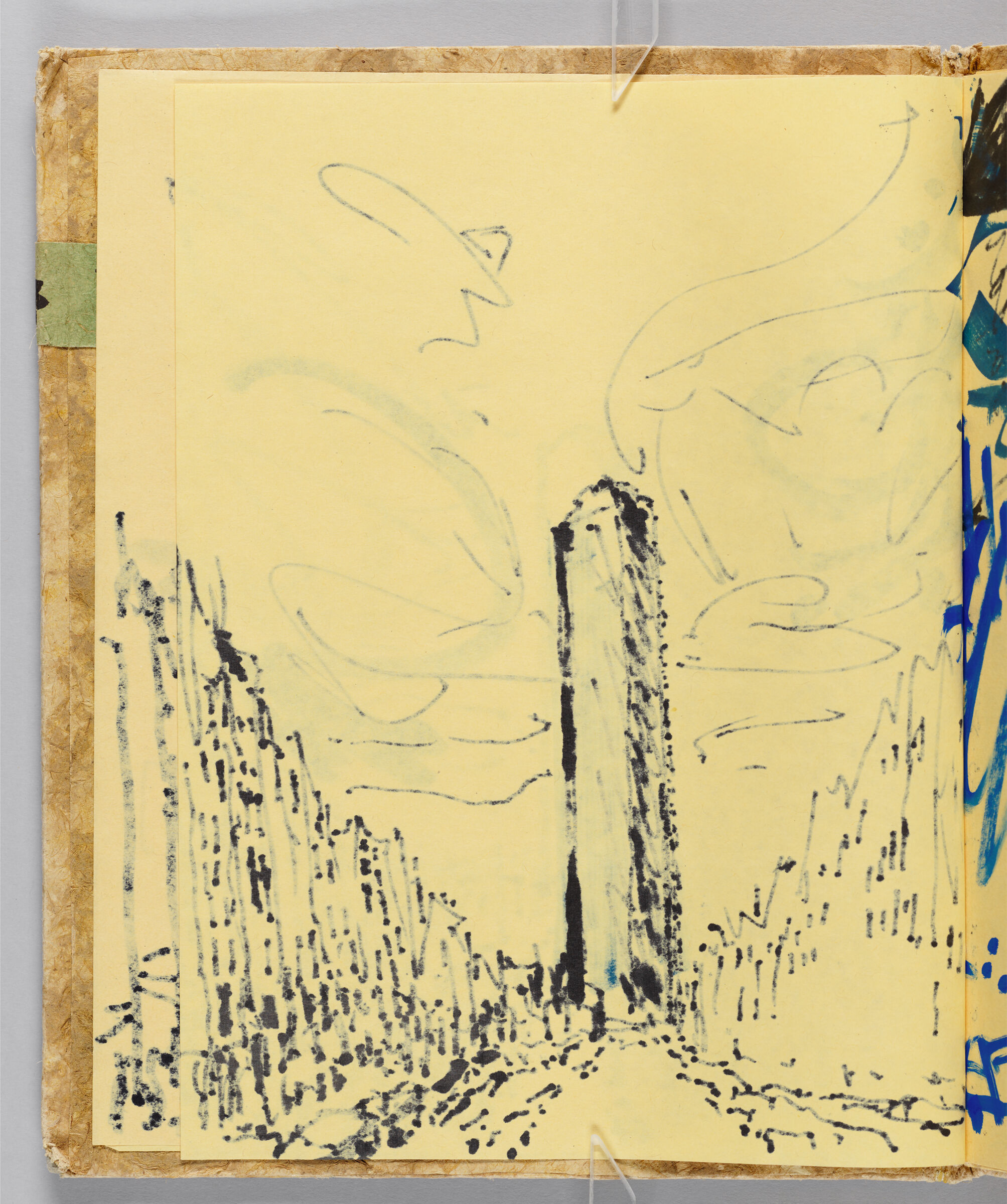 Untitled (Bleed-Through Of Previous Page, Left Page); Untitled (Montparnasse Tower, Right Page)