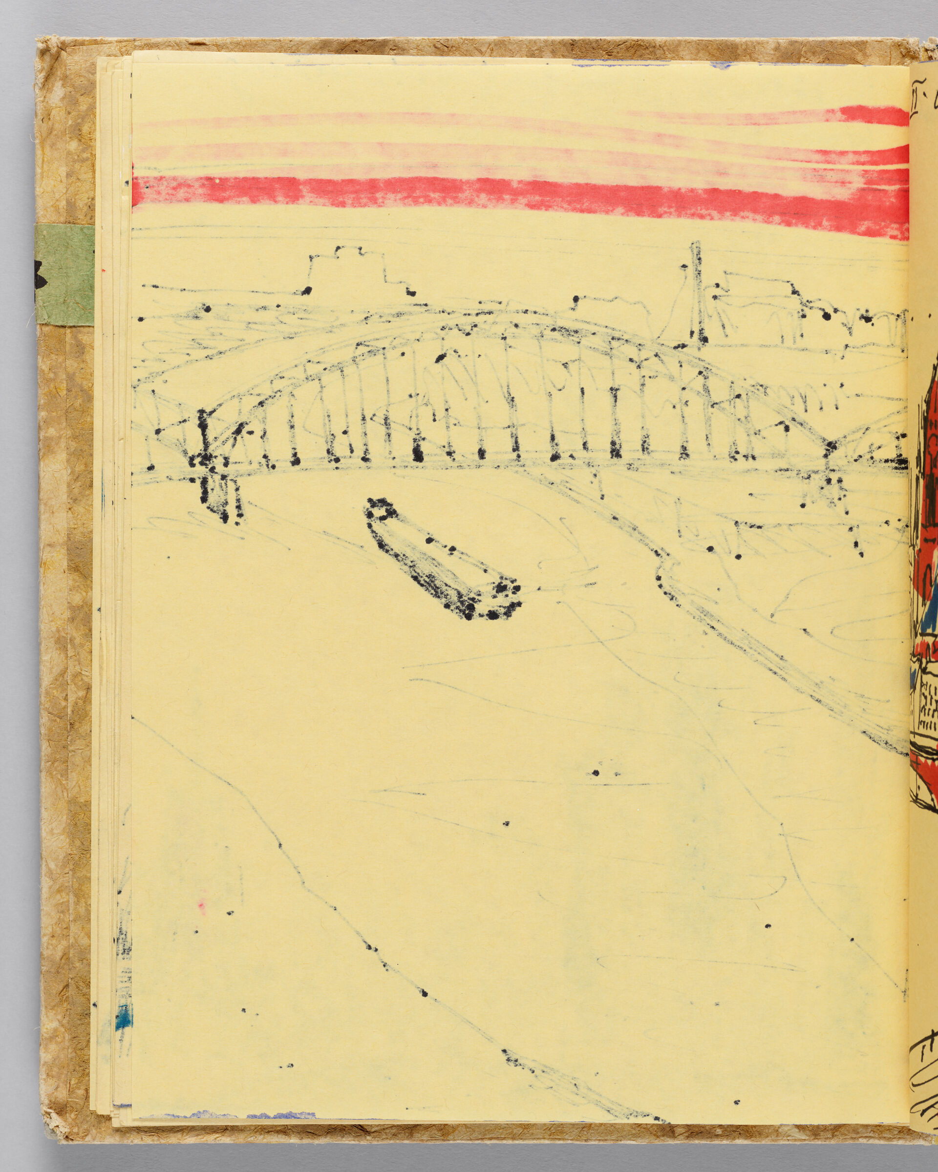 Untitled (Bleed-Through Of Previous Page, Left Page); Untitled (Cityscape, Right Page)