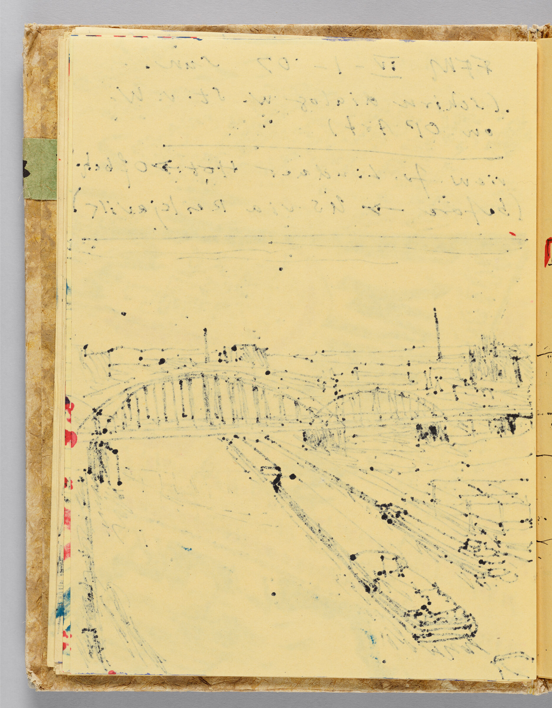Untitled (Bleed-Through Of Previous Page, Left Page); Untitled (Notes And Measurements For Exhibition Of Ceramic Works, Right Page)