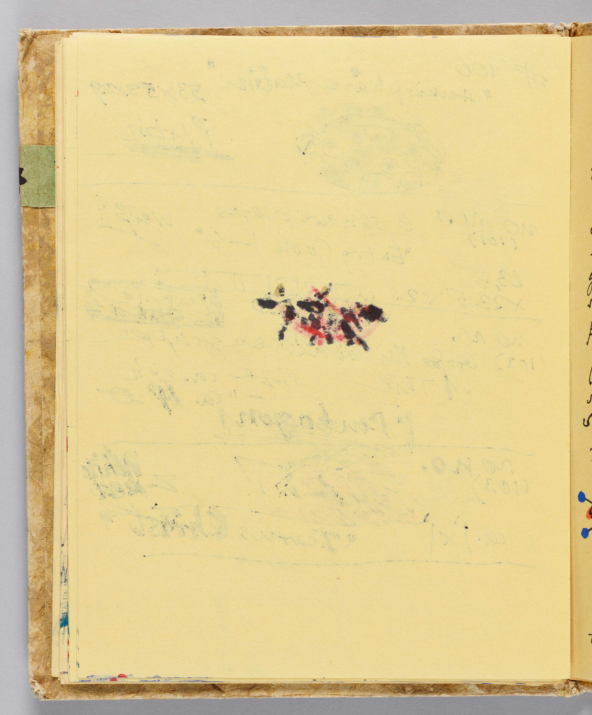 Untitled (Bleed-Through Of Previous Page, Left Page); Untitled (Notes On Ceramic Work [