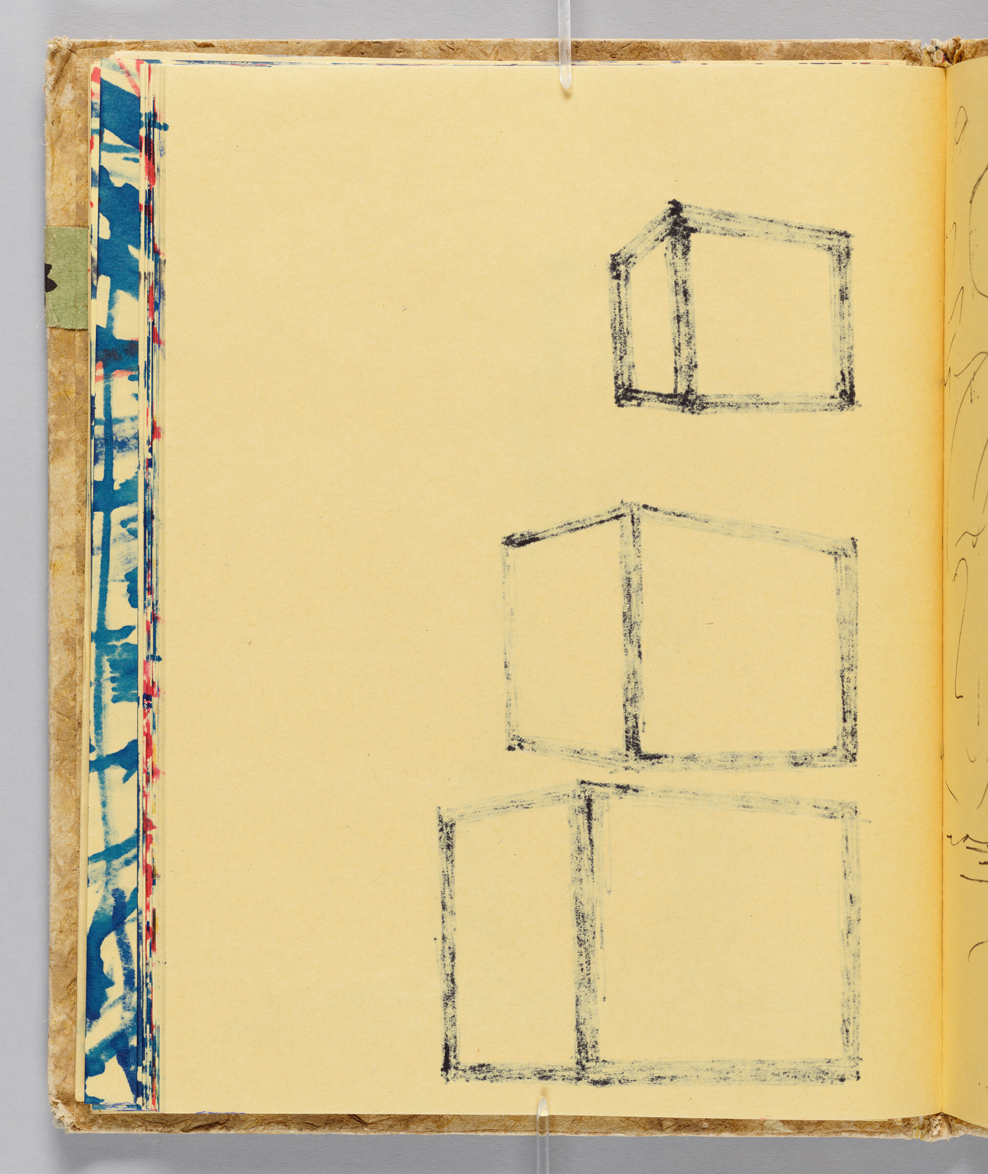 Untitled (Bleed-Through Of Previous Page, Left Page); Untitled (Cube, Right Page)