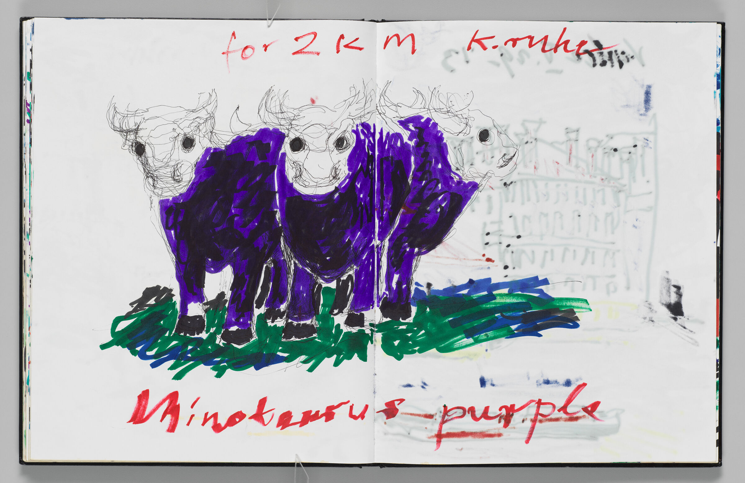 Untitled (Purple Minotaurs, Two-Page Spread)