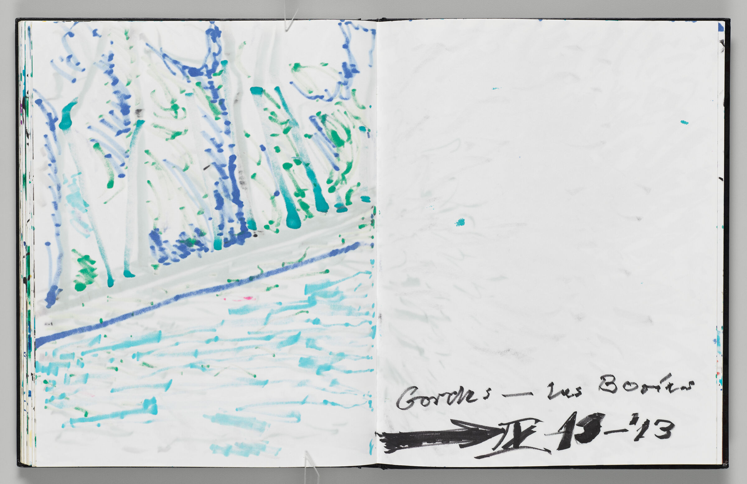 Untitled (Bleed-Through Of Previous Page, Left Page); Untitled (Bleed-Through Of Following Page And Note, Right Page)