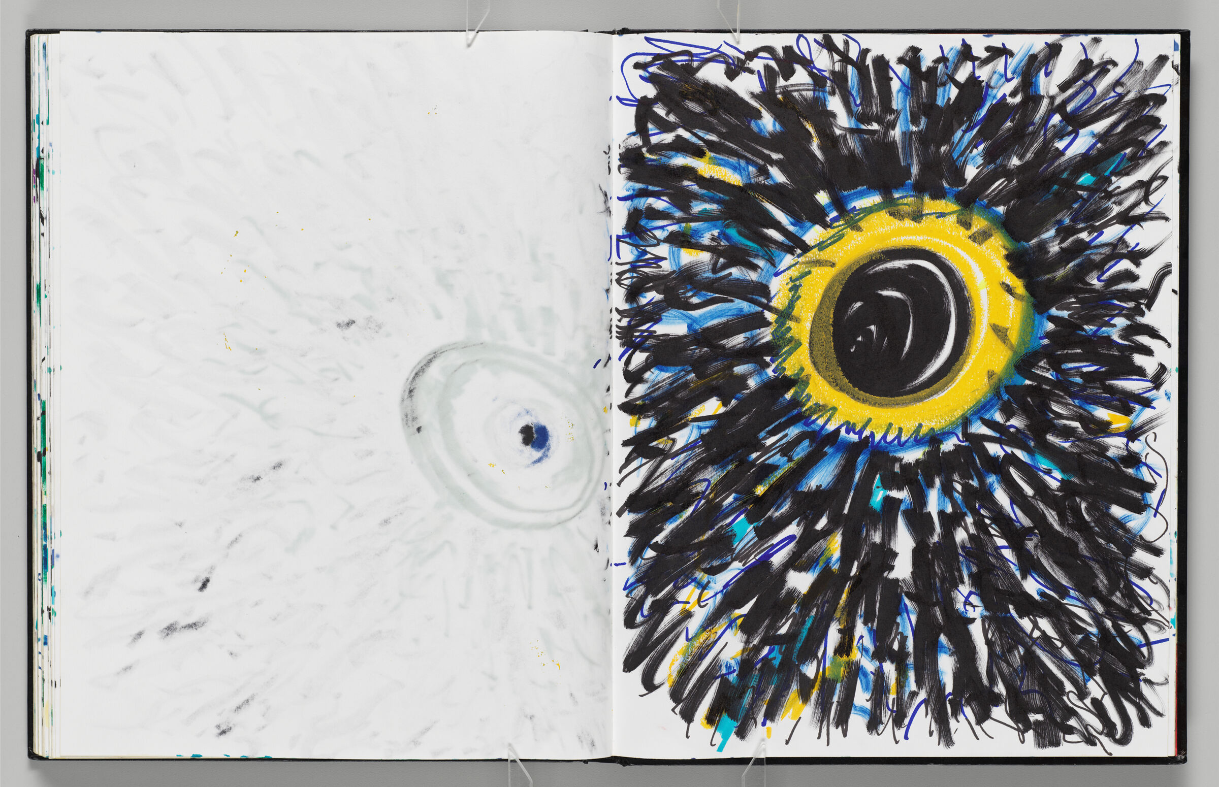 Untitled (Bleed-Through Of Previous Page, Left Page); Untitled (Sun Burst, Right Page)