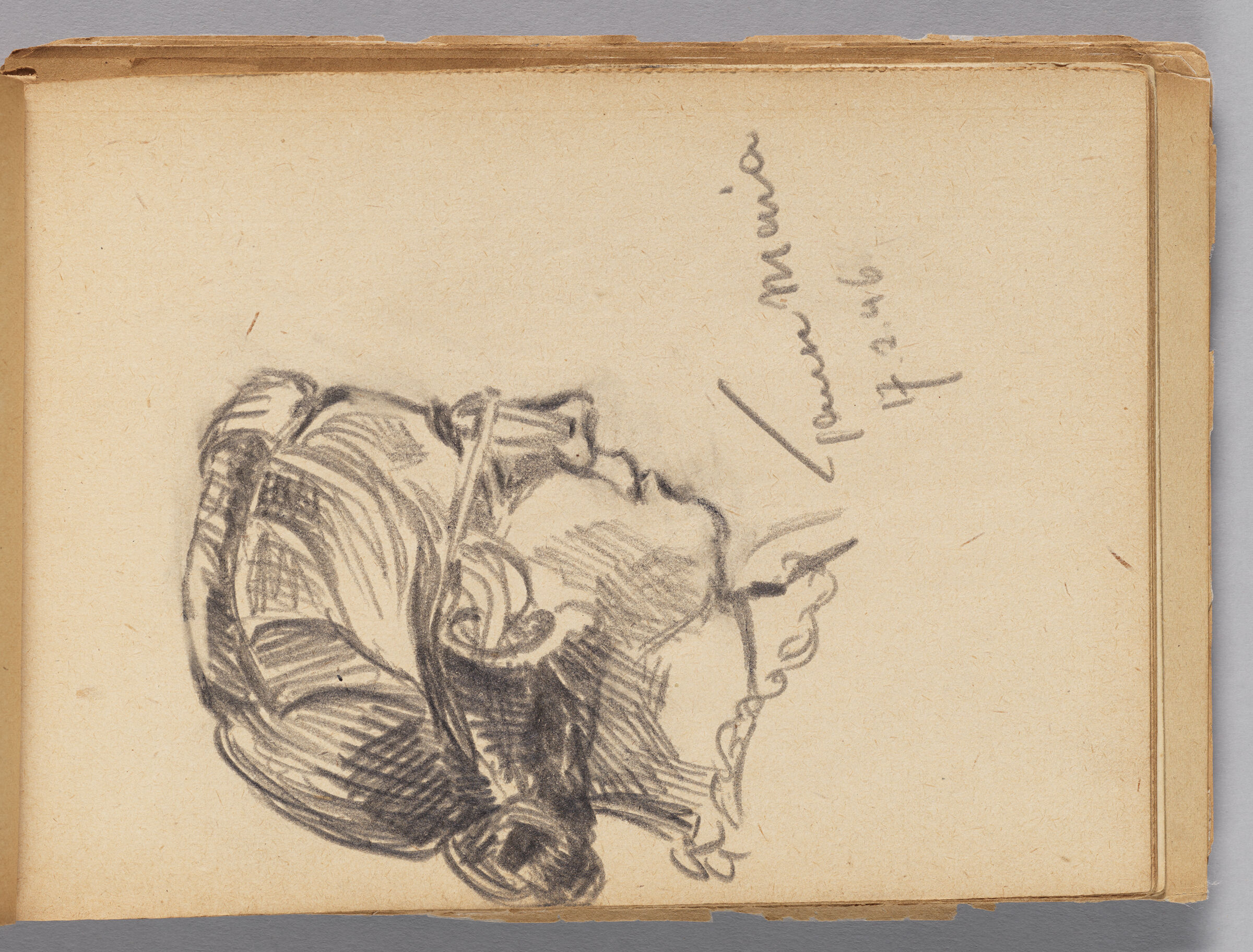 Untitled (Graphite Transfer, Left Page); Untitled (Profile Portrait [Artist's Aunt], Right Page)