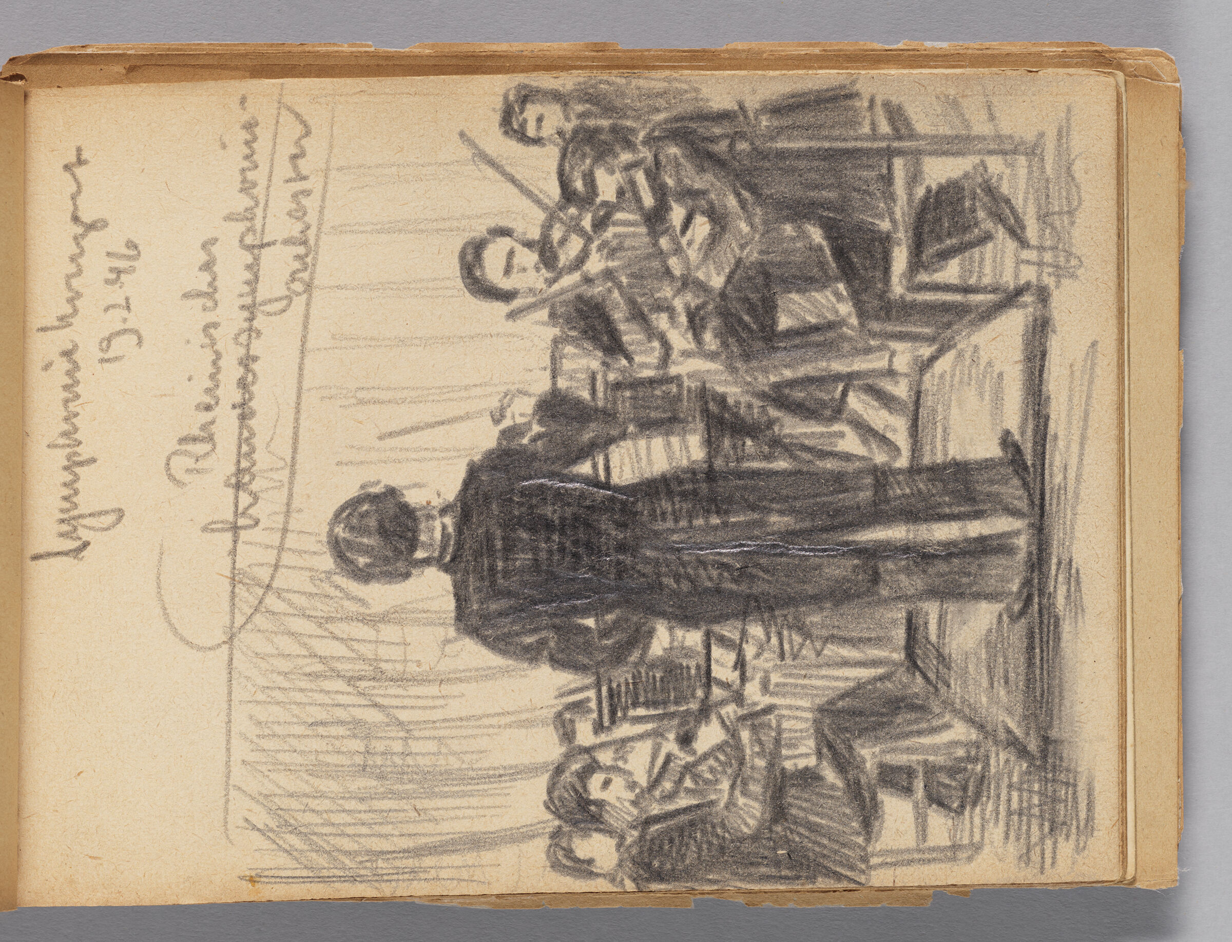 Untitled (Graphite Transfer, Left Page); Untitled (Orchestra Concert, Right Page)