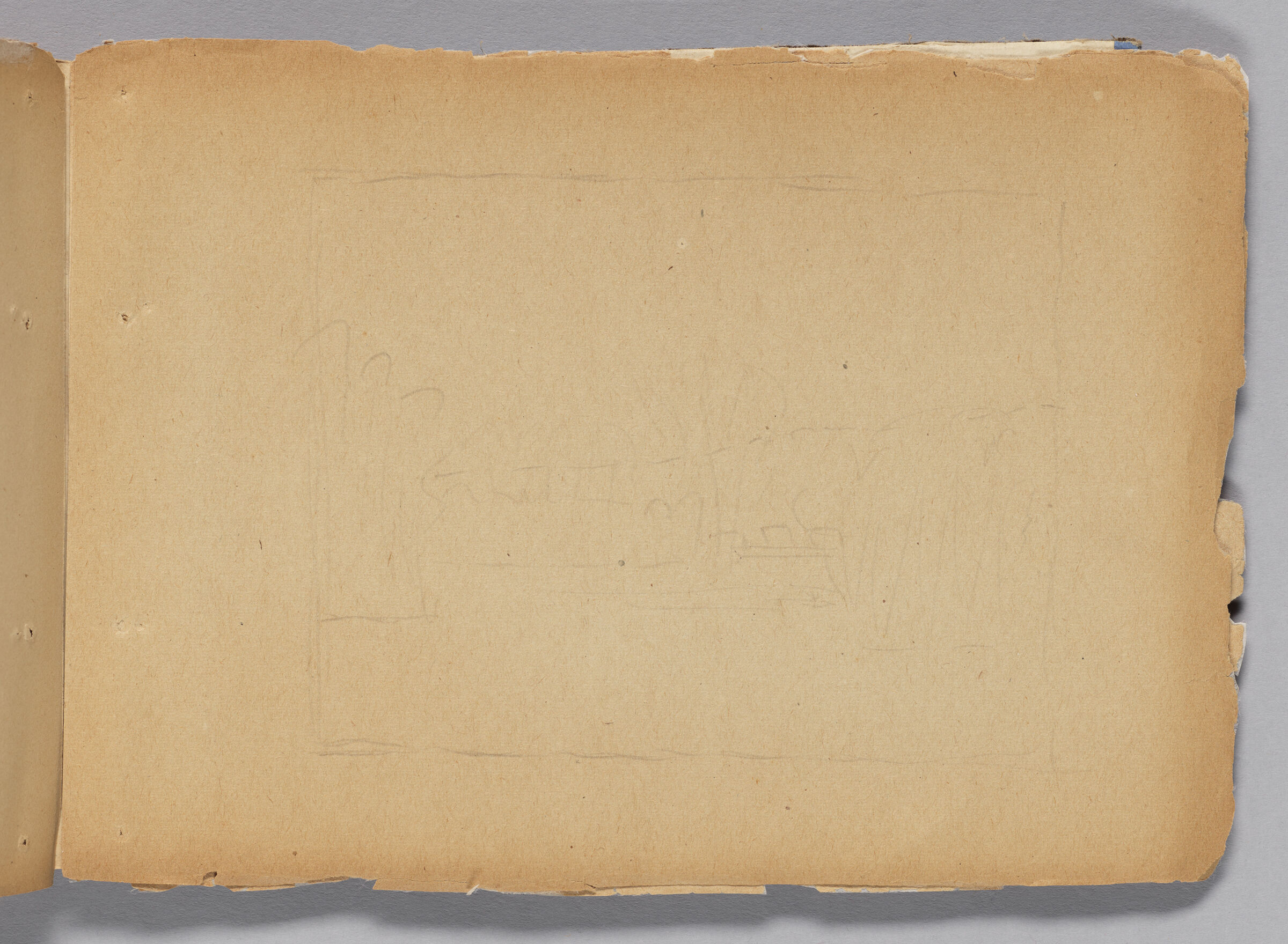 Untitled (Blank With Stray Marks, Left Page); Untitled (Faint Sketch Of Landscape, Right Page)