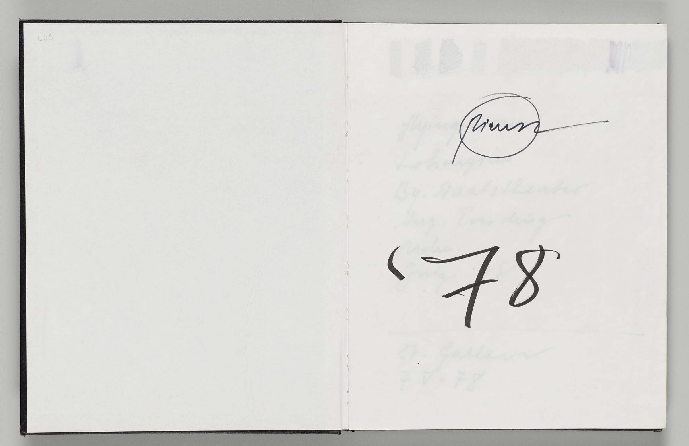 Untitled (Front Endpaper With Price, Left Page); Untitled (Signature, Right Page)