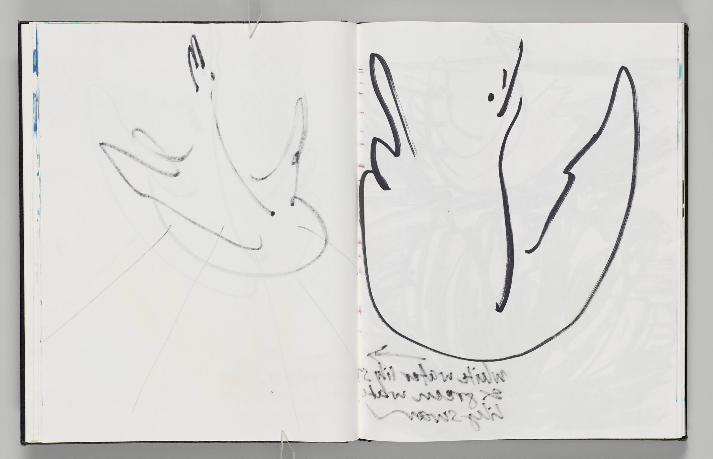 Untitled (Bleed-Through Of Previous Page, Left Page); Untitled (Swan With Bleed-Through Of Following Page, Right Page)