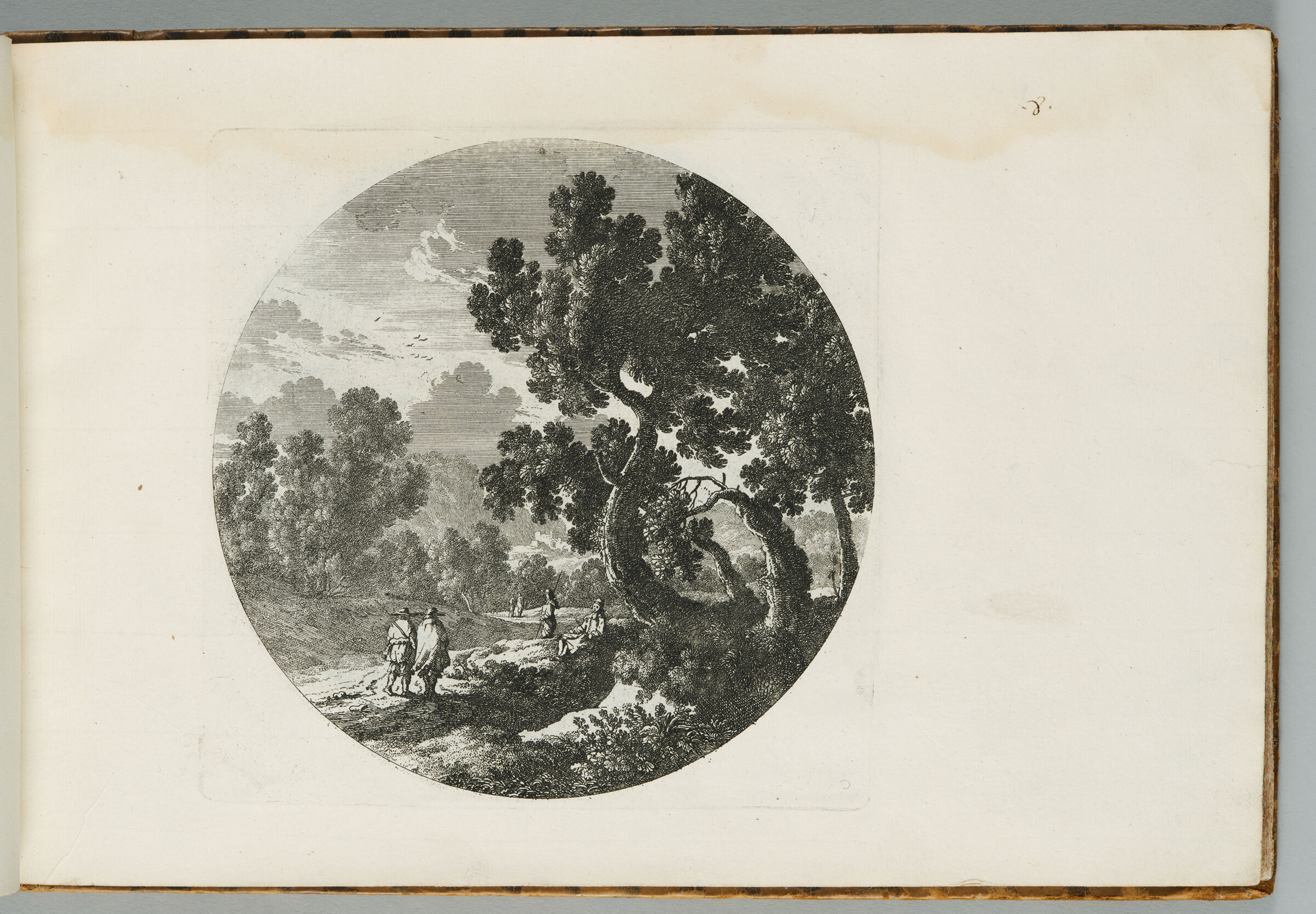 Landscape With Two Travellers Approaching A Figure Seated Under A Grove Of Trees
