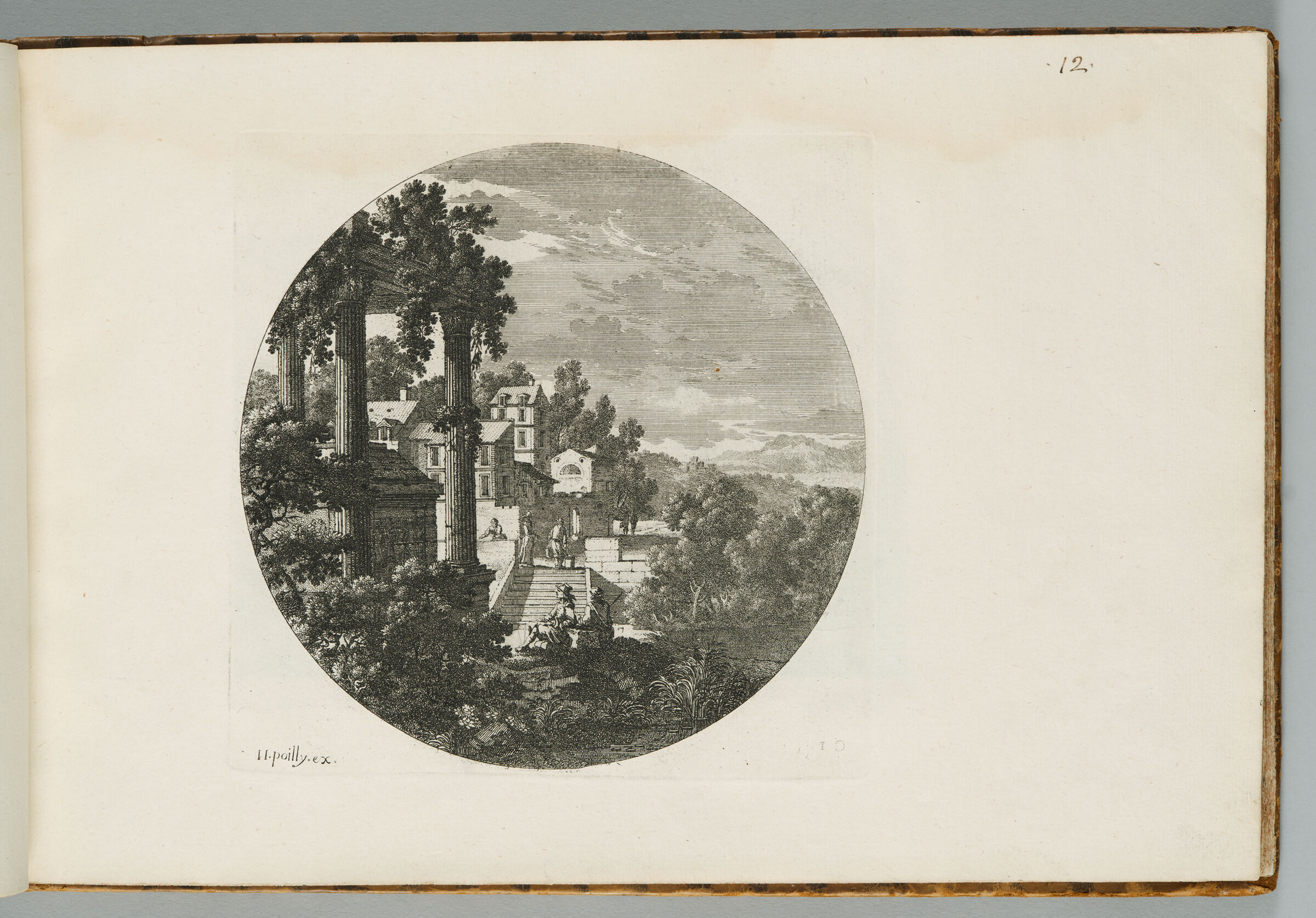 Landscape With Two Seated Travellers Admiring A Classical Temple