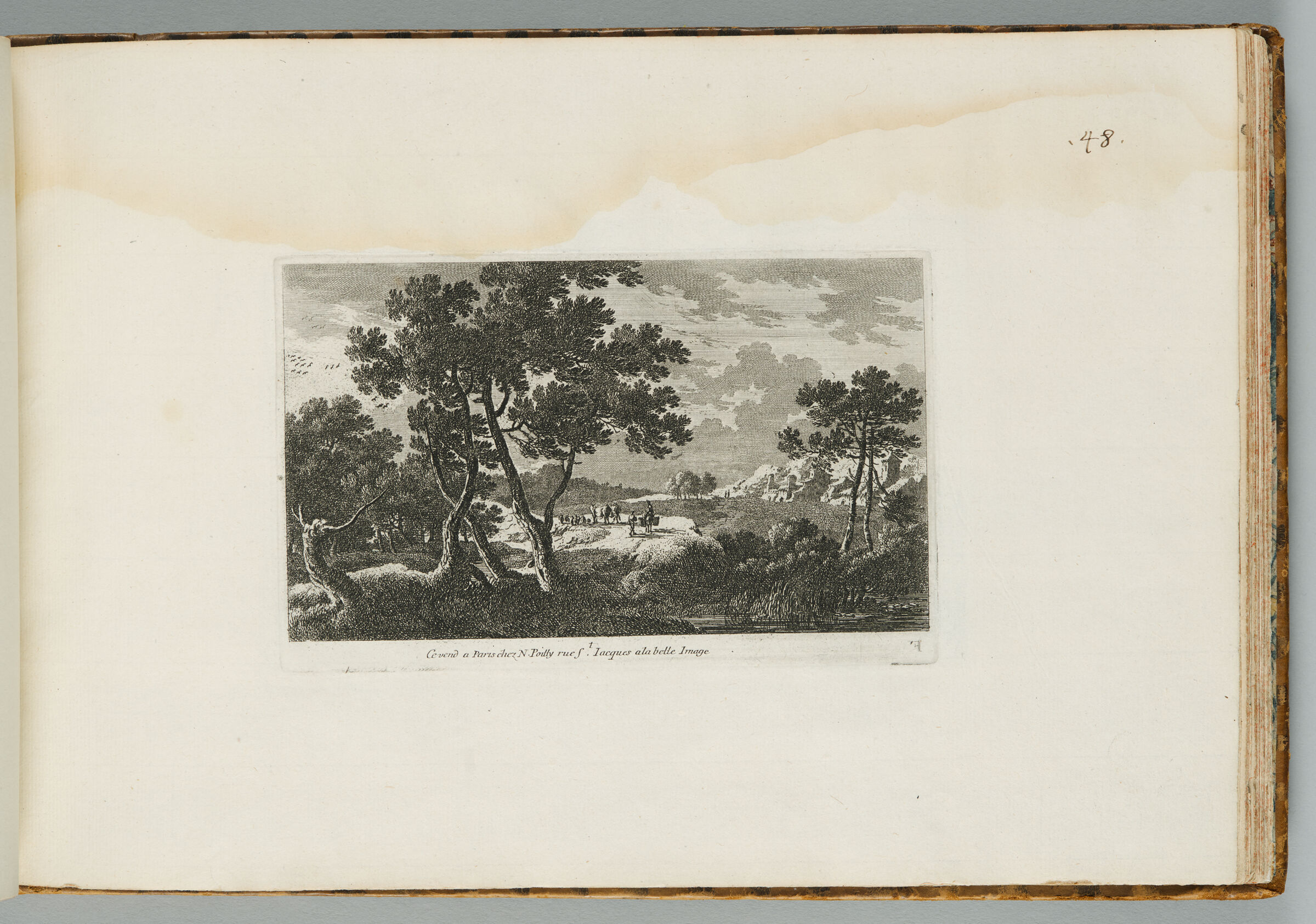 Landscape With A Couple Going To Market, Three Large Trees To The Left