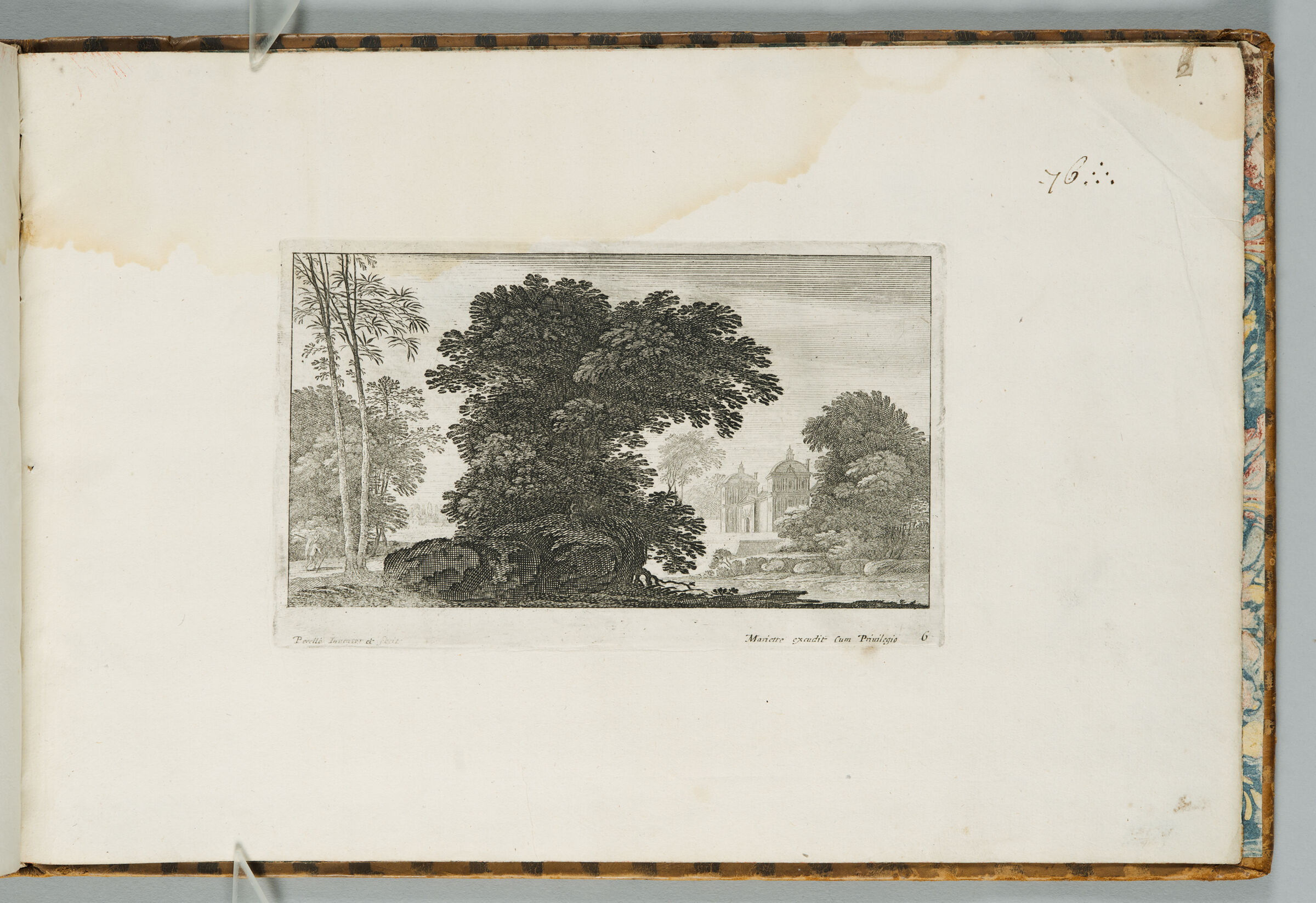 Landscape With A Large Tree And A Walled Estate At Right