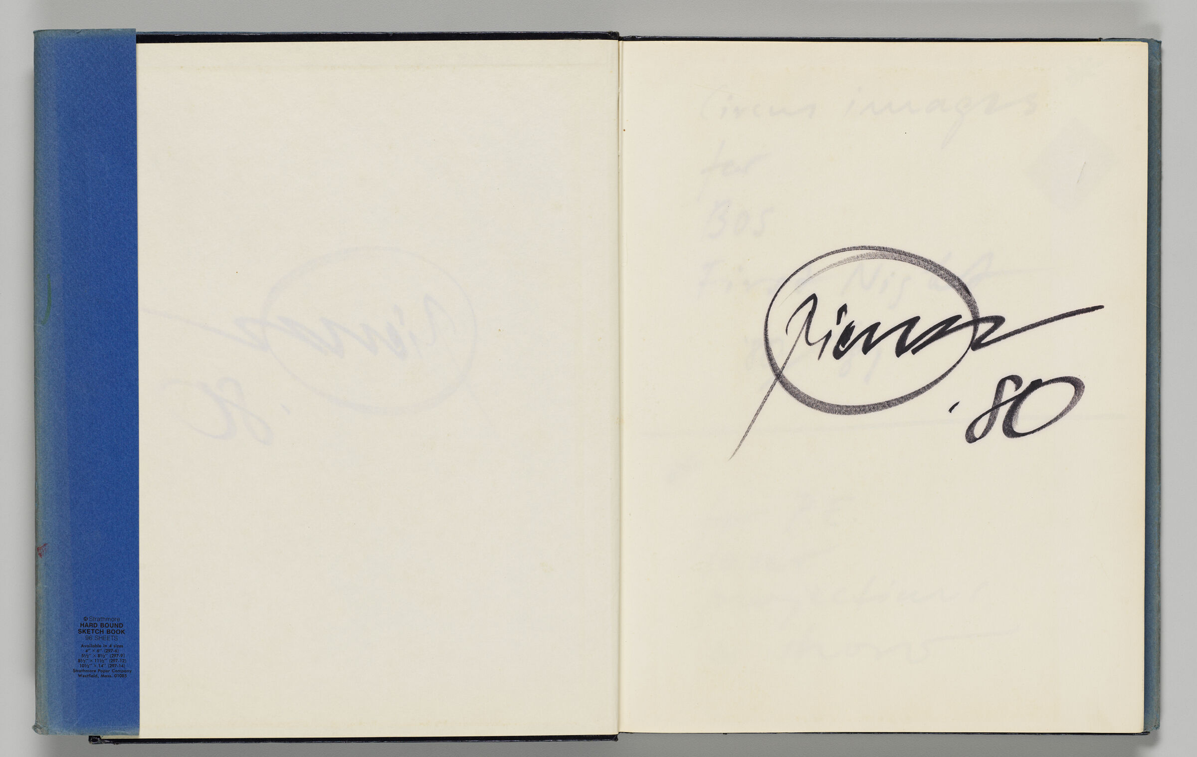Untitled (Marker Transfer, Left Page); Untitled (Signature, Right Page)