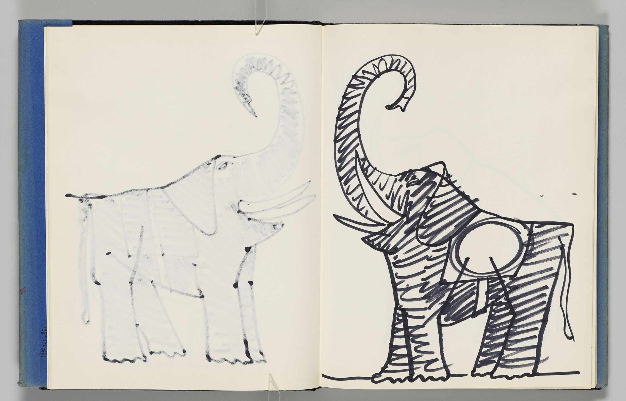 Untitled (Bleed-Through Of Previous Page, Left Page); Untitled (Elephant, Right Page)