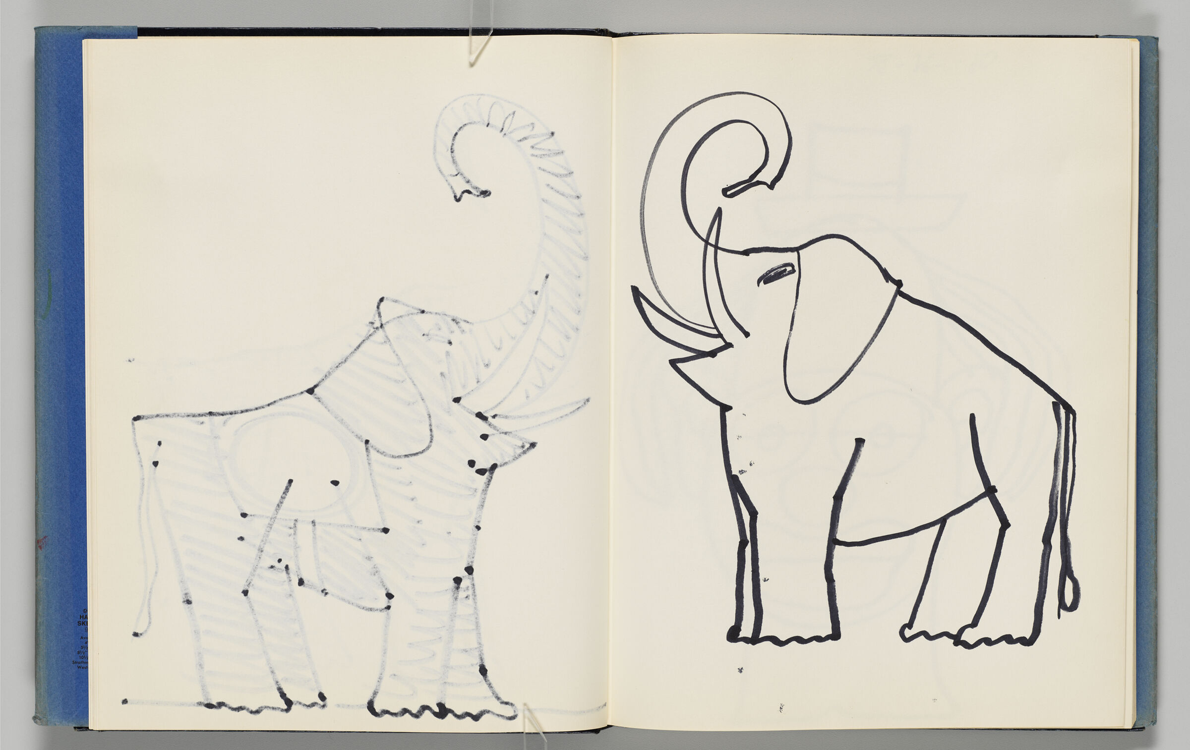 Untitled (Bleed-Through Of Previous Page, Left Page); Untitled (Elephant, Right Page)