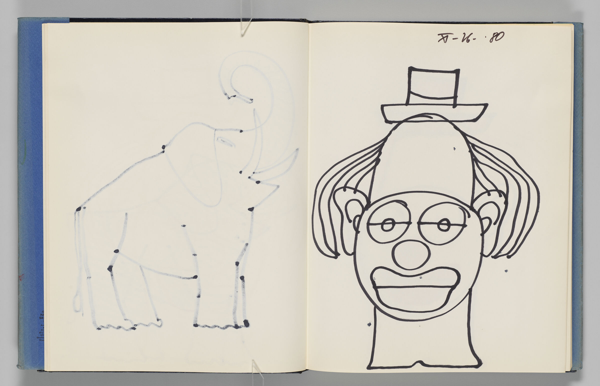Untitled (Bleed-Through Of Previous Page, Left Page); Untitled (Clown, Right Page)