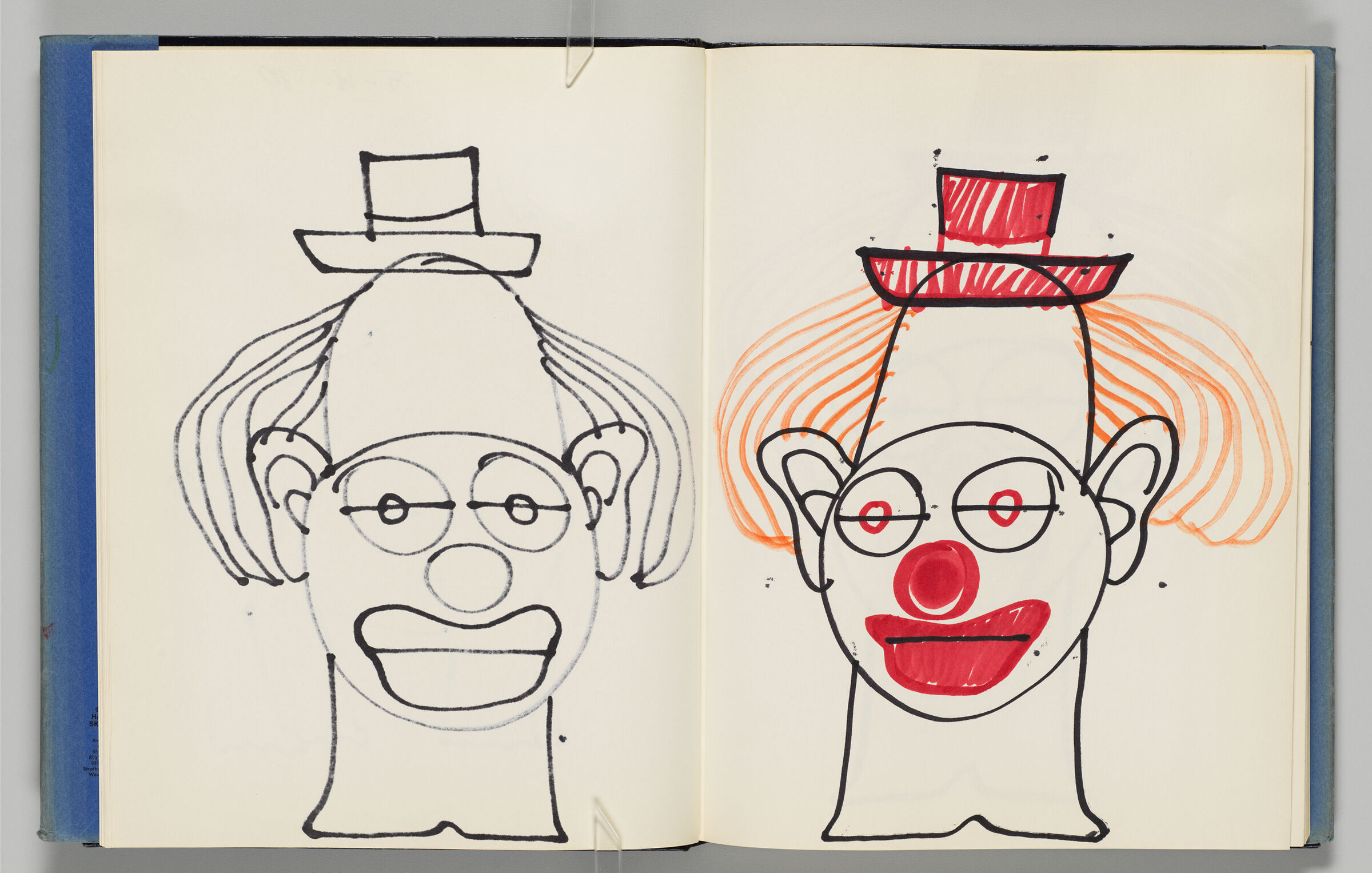 Untitled (Bleed-Through Of Previous Page, Left Page); Untitled (Clown, Right Page)