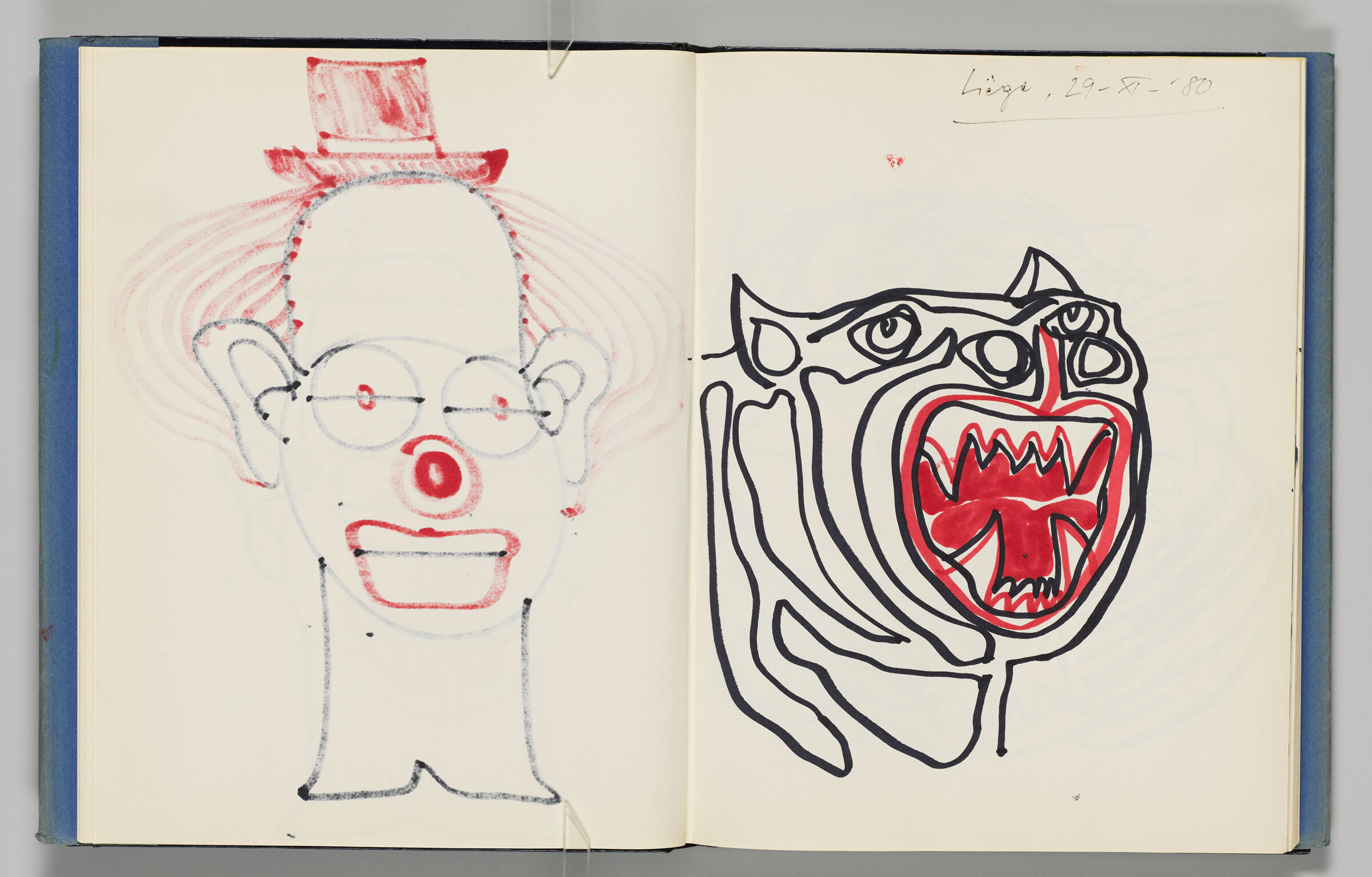 Untitled (Bleed-Through Of Previous Page, Left Page); Untitled (Tiger, Right Page)