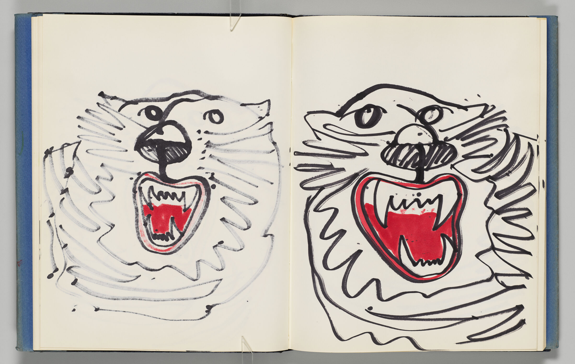Untitled (Bleed-Through Of Previous Page, Left Page); Untitled (Tiger, Right Page)