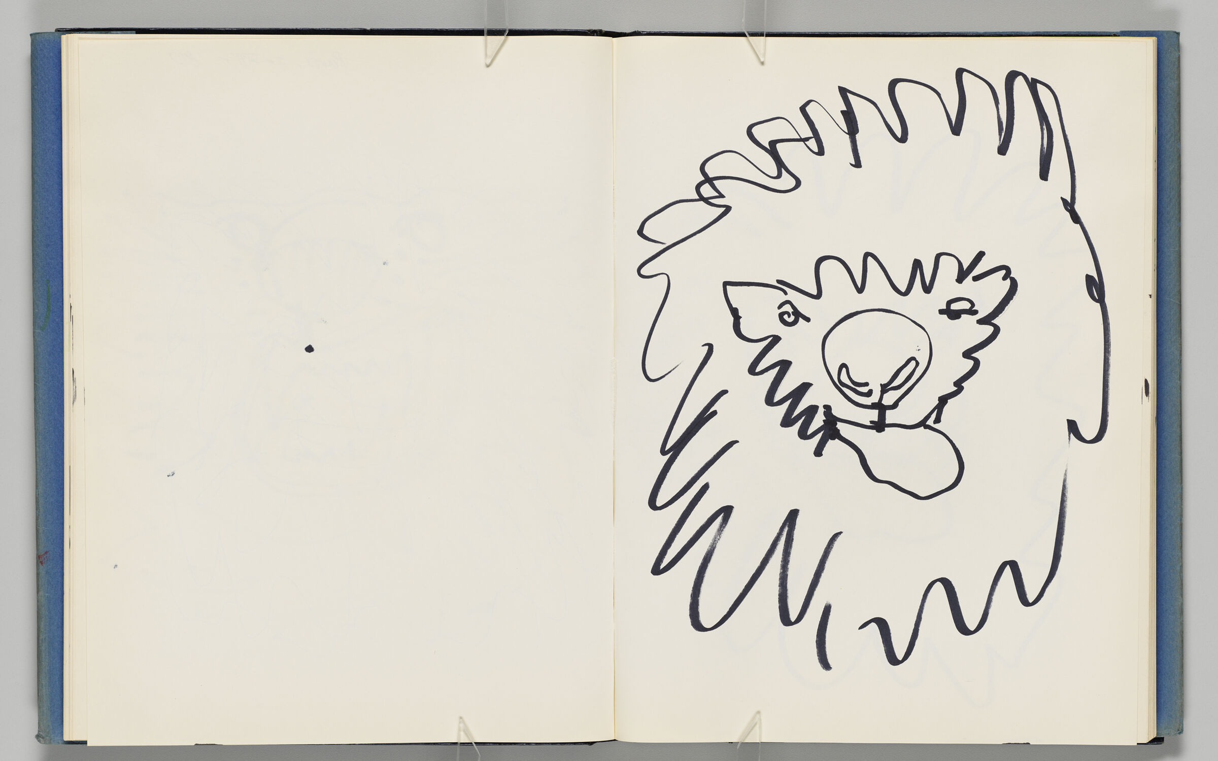 Untitled (Blank, Left Page); Untitled (Lion, Right Page)