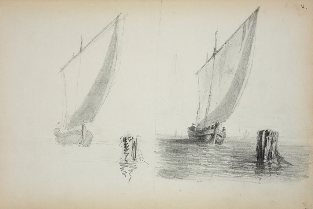 Two Sketches Of Sailboats