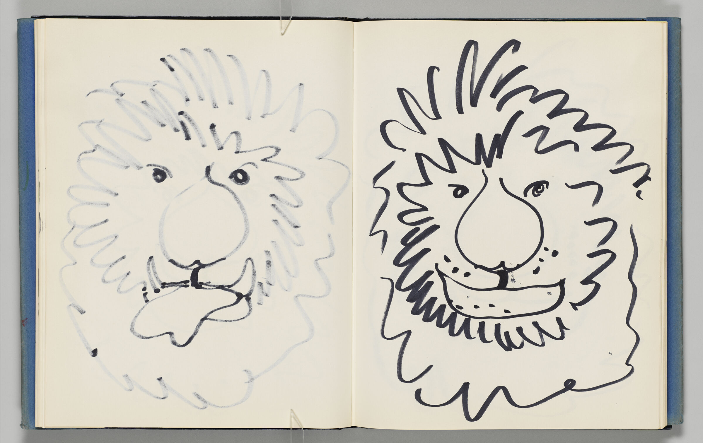 Untitled (Bleed-Through Of Previous Page, Left Page); Untitled (Lion, Right Page)