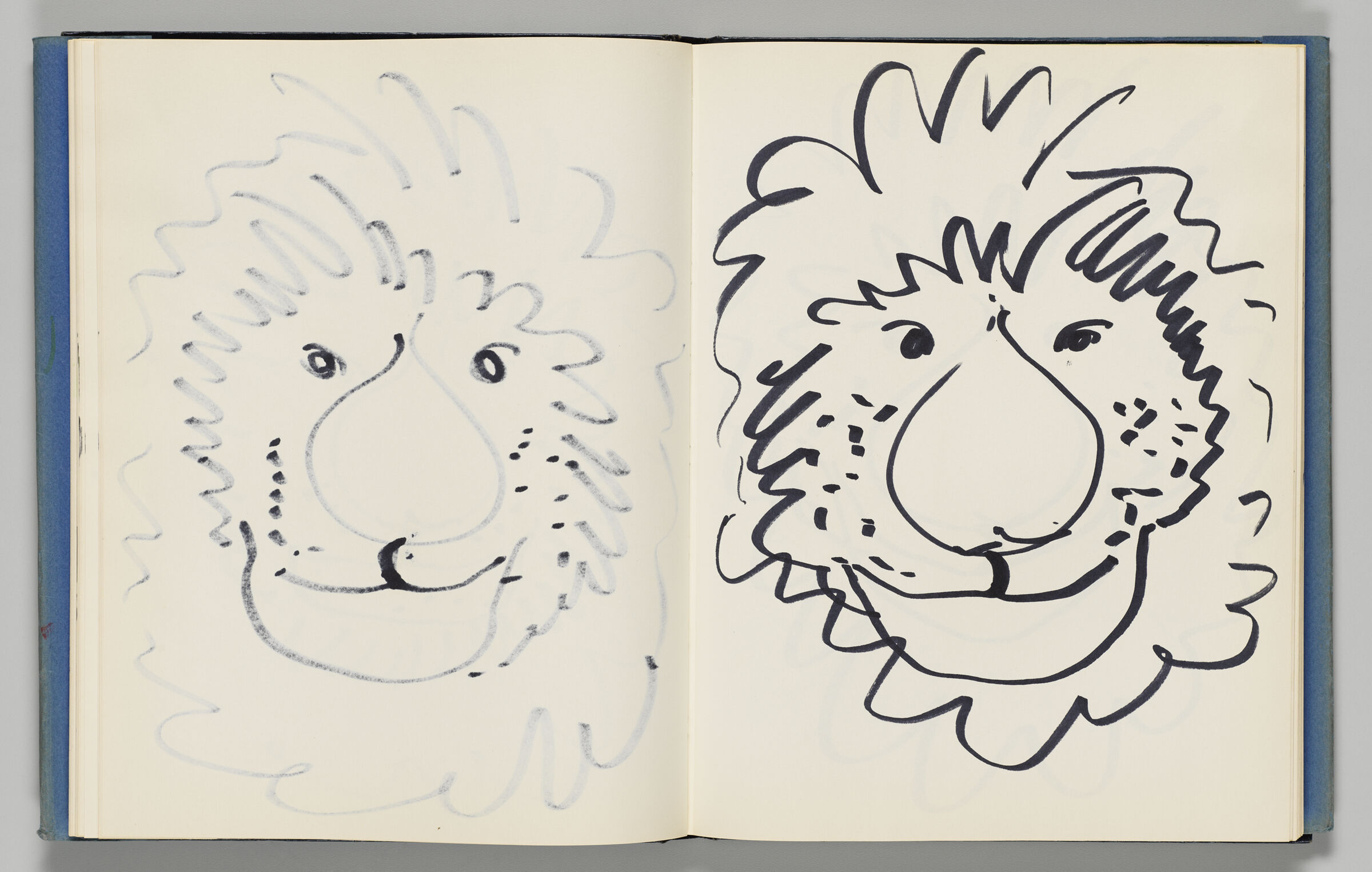 Untitled (Bleed-Through Of Previous Page, Left Page); Untitled (Lion, Right Page)