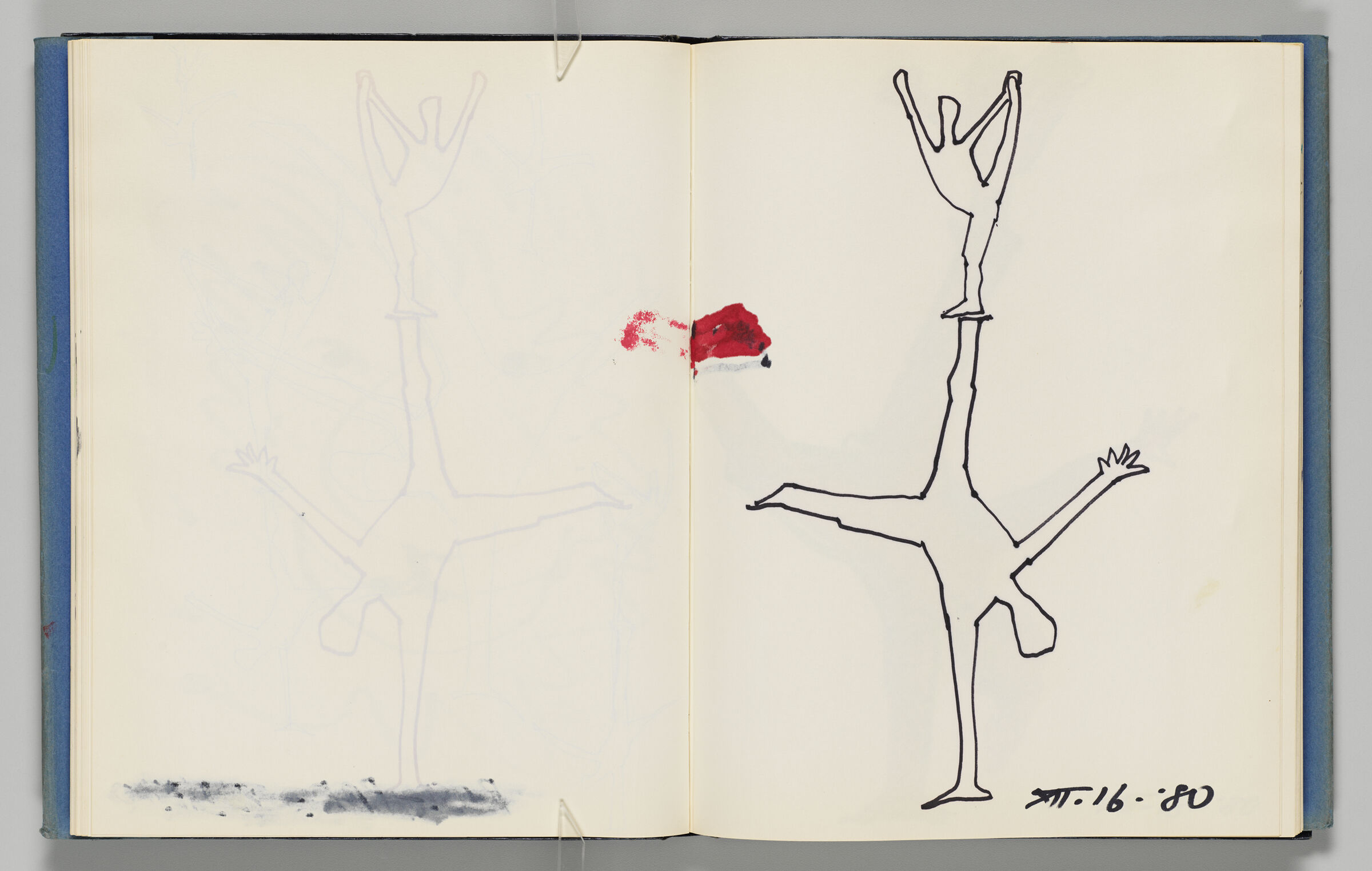 Untitled (Bleed-Through Of Previous Page, Left Page); Untitled (Acrobats With Bleed-Through, Right Page)
