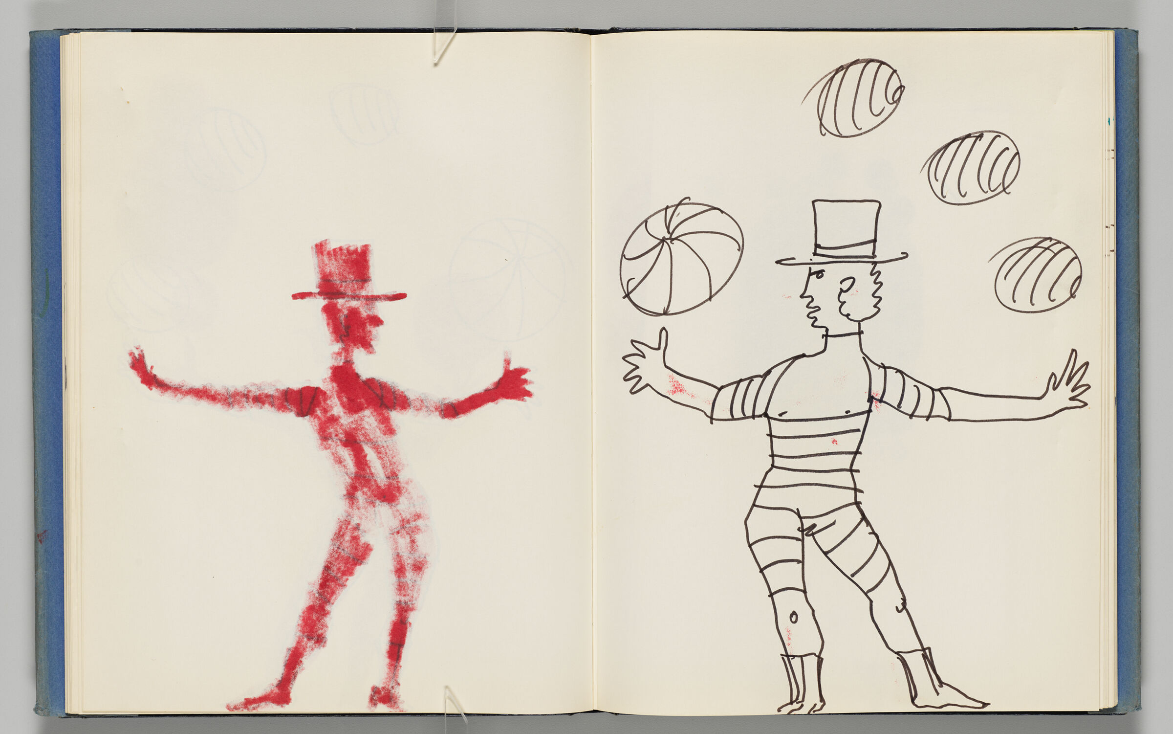 Untitled (Bleed-Through Of Previous Page, Left Page); Untitled (Juggler, Right Page)