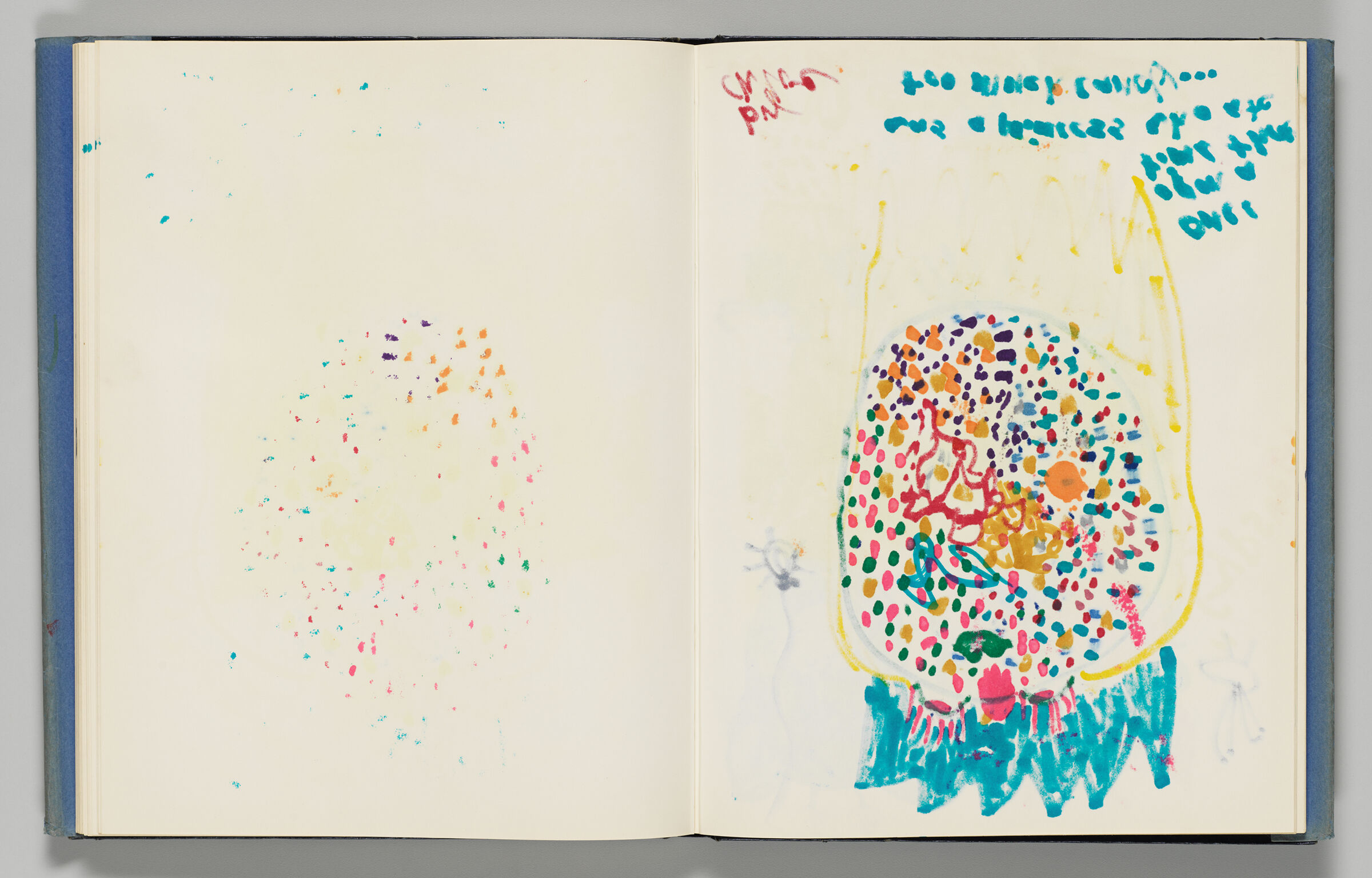 Untitled (Blank With Color Transfer, Left Page); Untitled (Bleed-Through Of Following Page, Right Page)