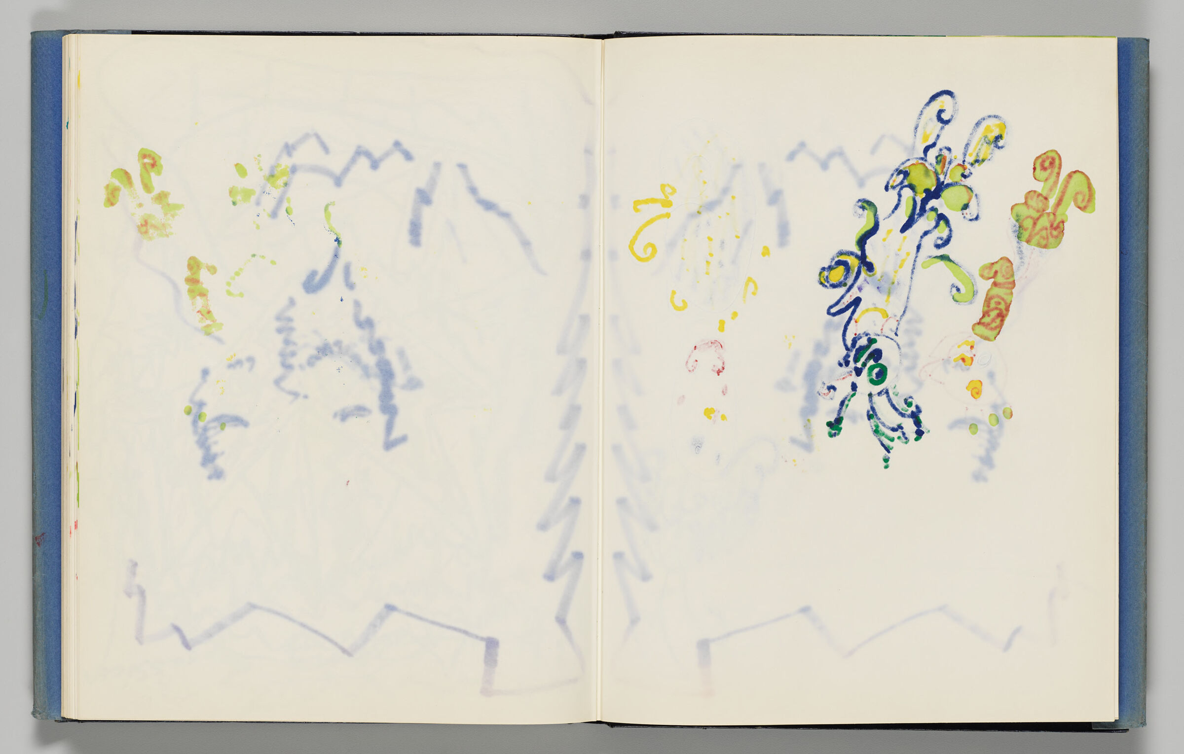 Untitled (Color Transfer, Left Page); Untitled (Bleed-Through Of Following Page And Color Transfer, Right Page)