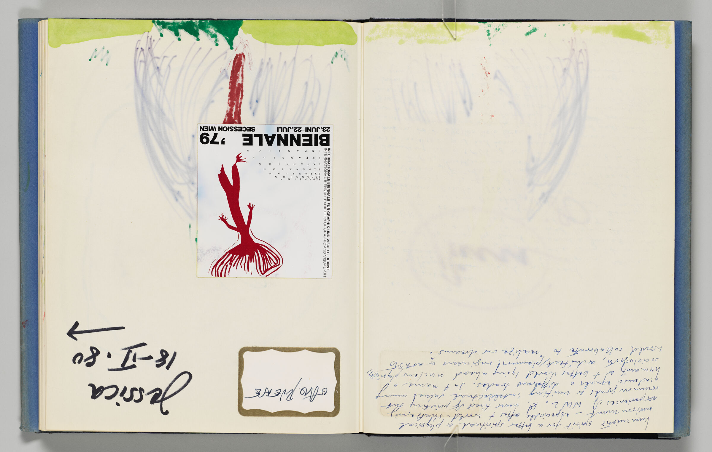 Untitled (Notes And Ephemera, Left Page); Untitled (Notes With Color Transfer, Right Page)