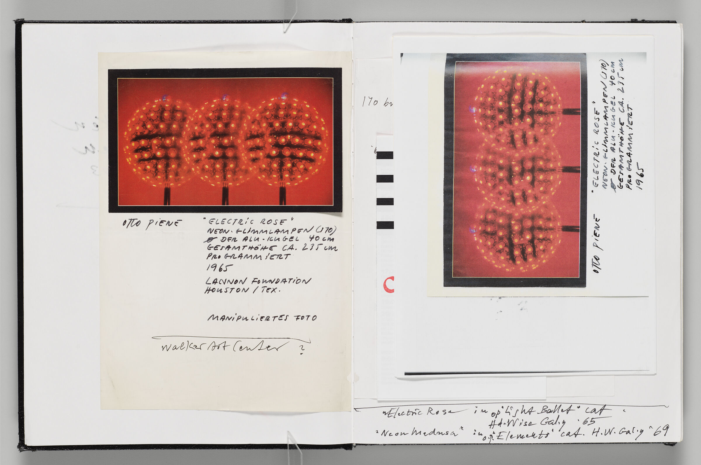 Untitled (Adhered Color Photocopy, Left Page); Untitled (Adhered Notes, Right Page)