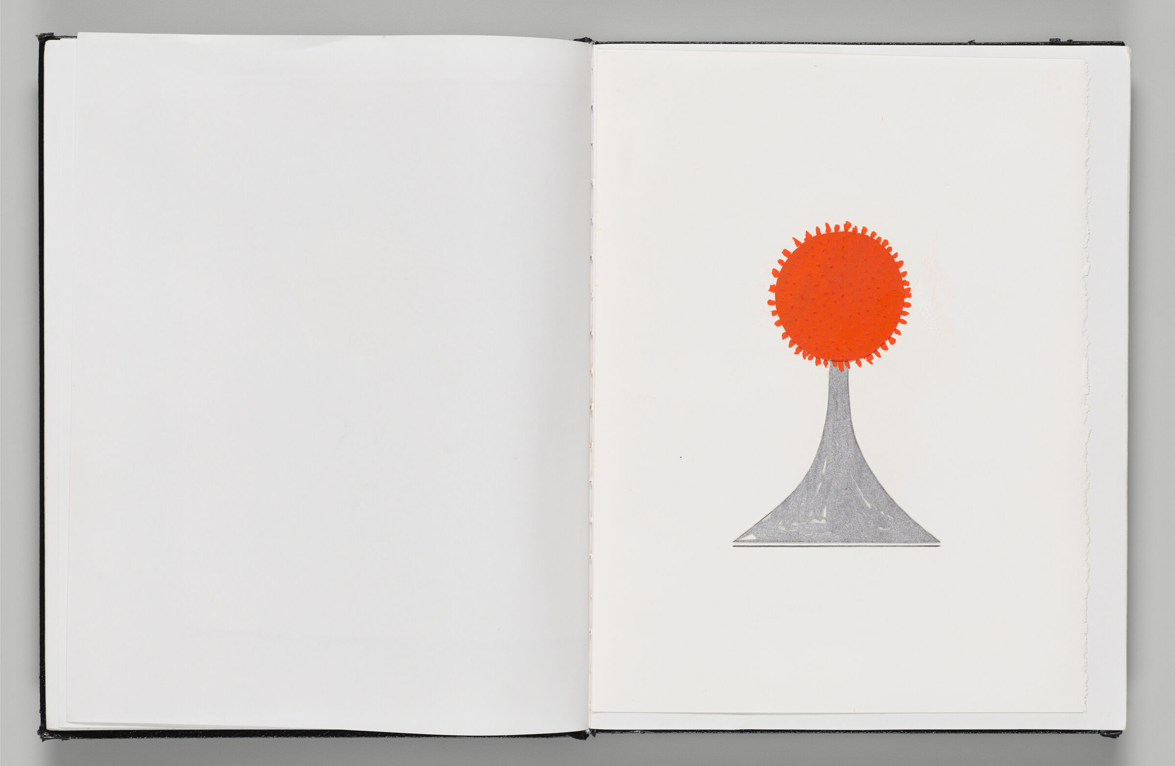 Untitled (Blank, Left Page); Untitled (Adhered Collage Of Neon Sculpture, Right Page)
