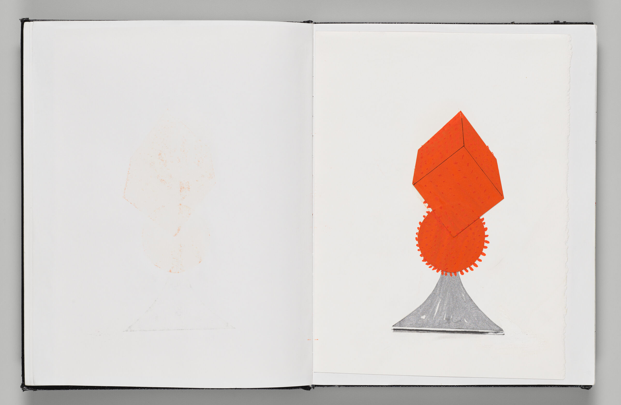 Untitled (Blank, Left Page); Untitled (Adhered Collage Of Neon Sculpture, Right Page)