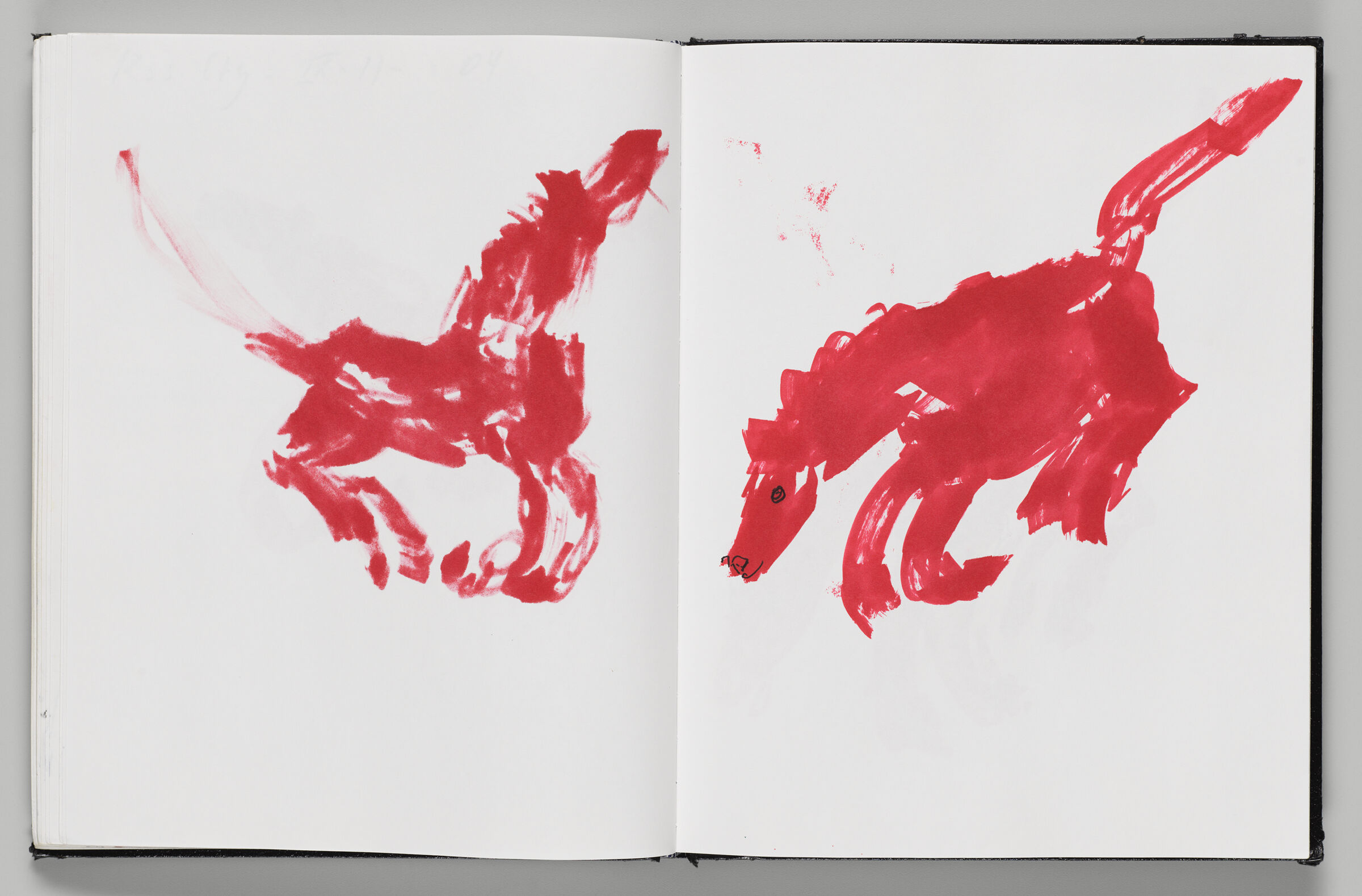 Untitled (Bleed-Through Of Previous Page, Left Page); Untitled (Red Horse, Right Page)