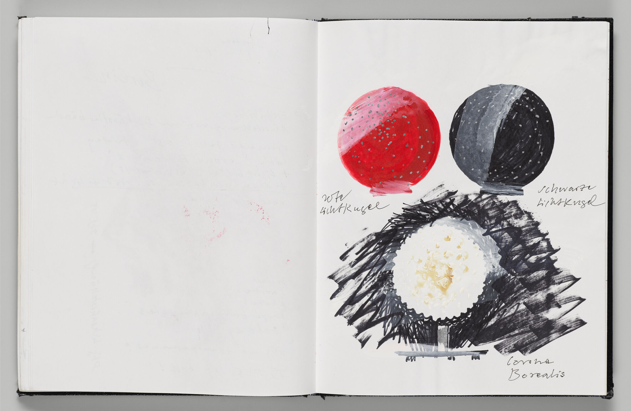 Untitled (Blank, Left Page); Untitled (Light Sculptures, Right Page)