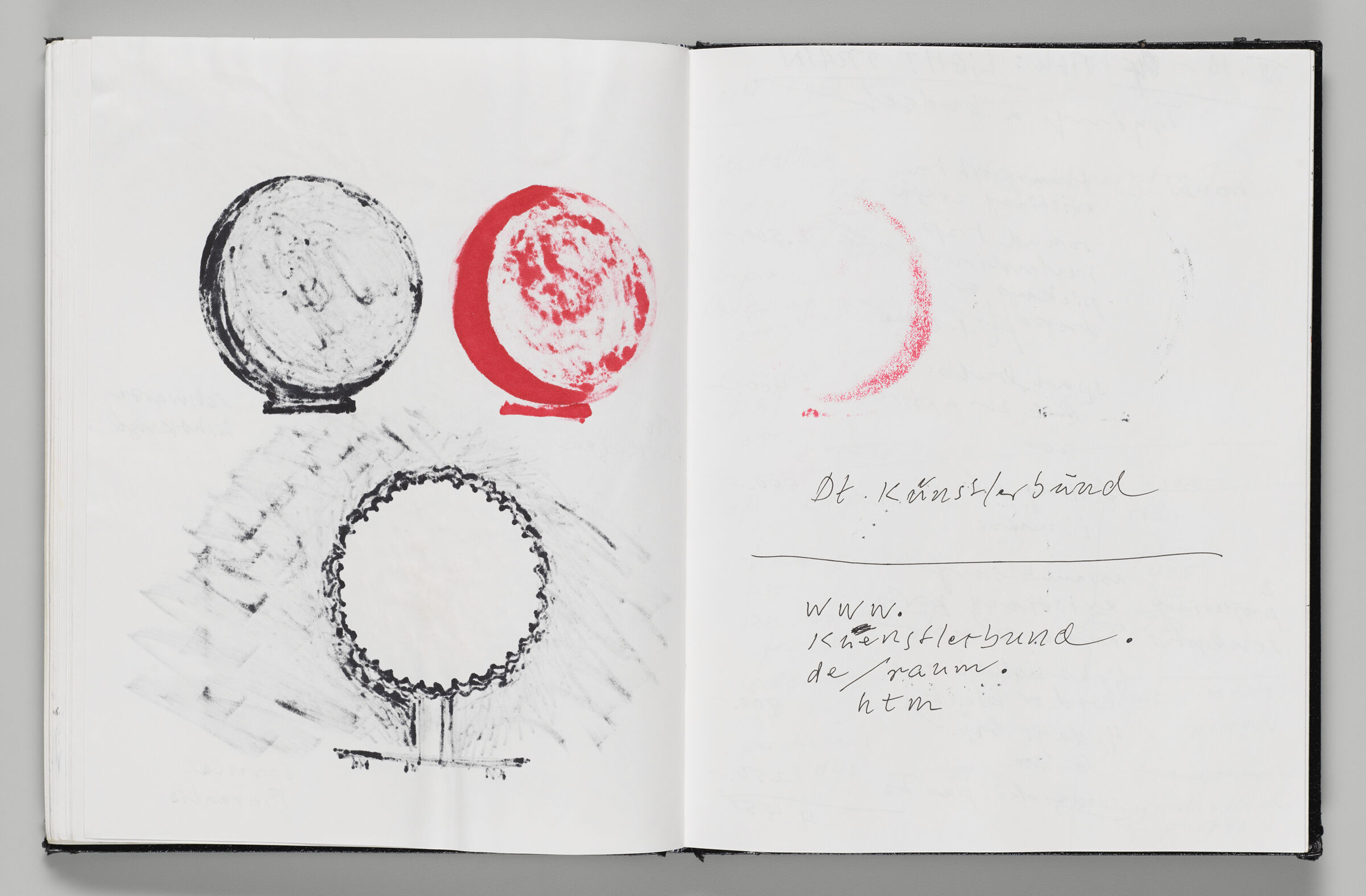 Untitled (Bleed-Through Of Previous Page, Left Page); Untitled (Note And Color Transfer, Right Page)