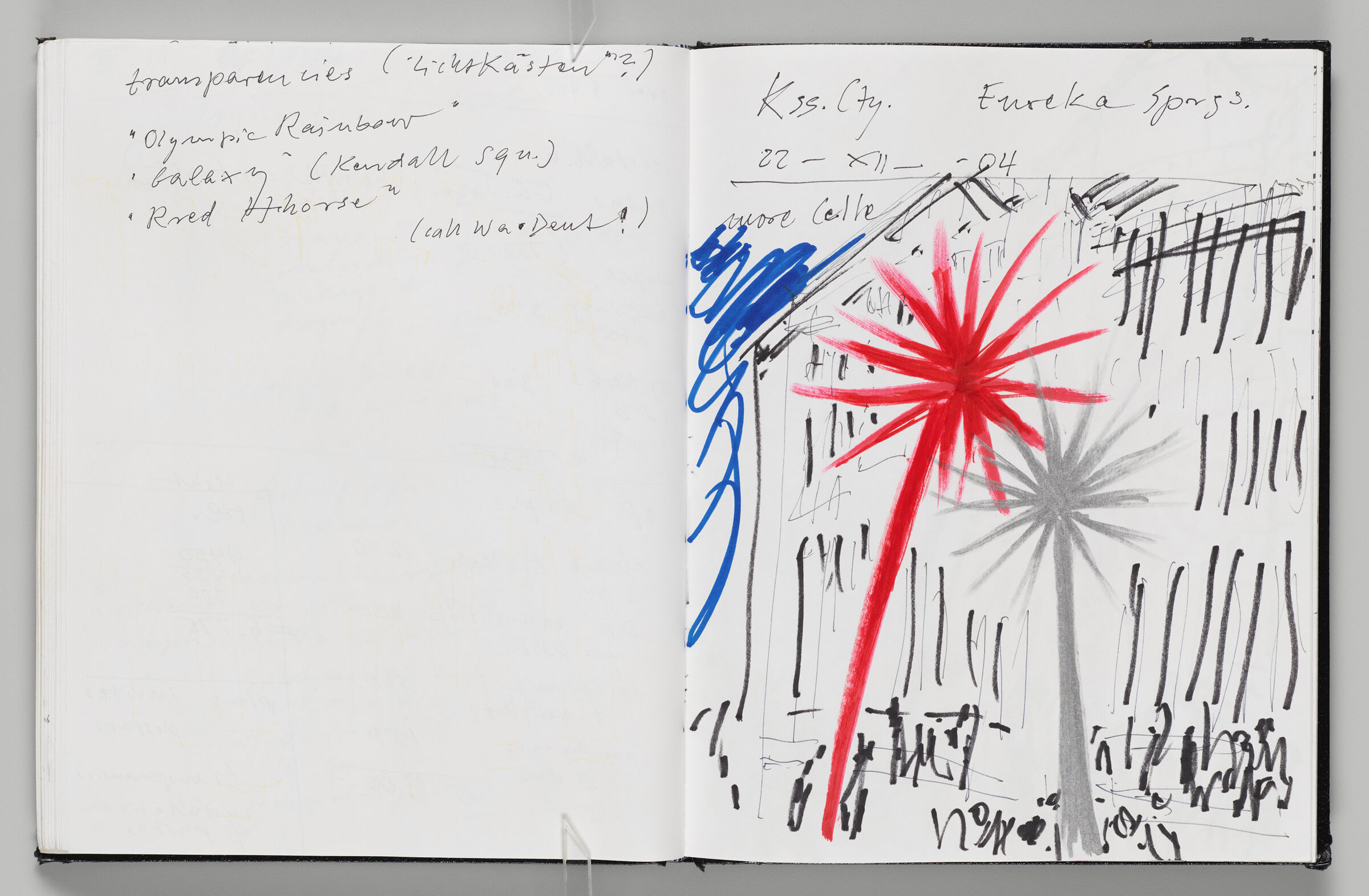 Untitled (Notes, Left Page); Untitled (Sketch Of Inflatables, Right Page)