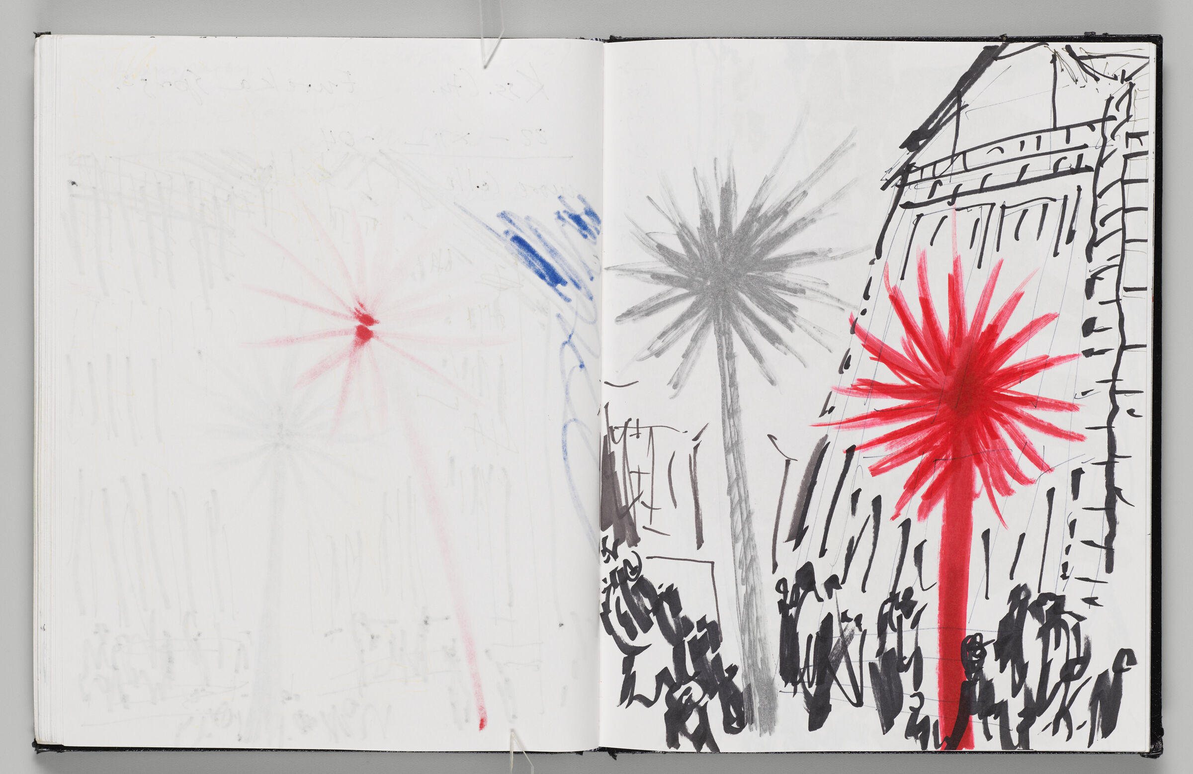 Untitled (Bleed-Through Of Previous Page, Left Page); Untitled (Sketch Of Inflatables, Right Page)
