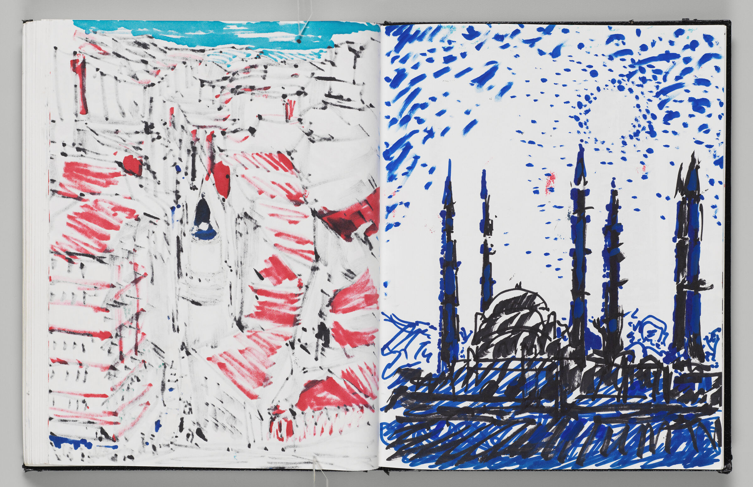Untitled (Bleed-Through Of Previous Page, Left Page); Untitled (View Of Minarets, Right Page)