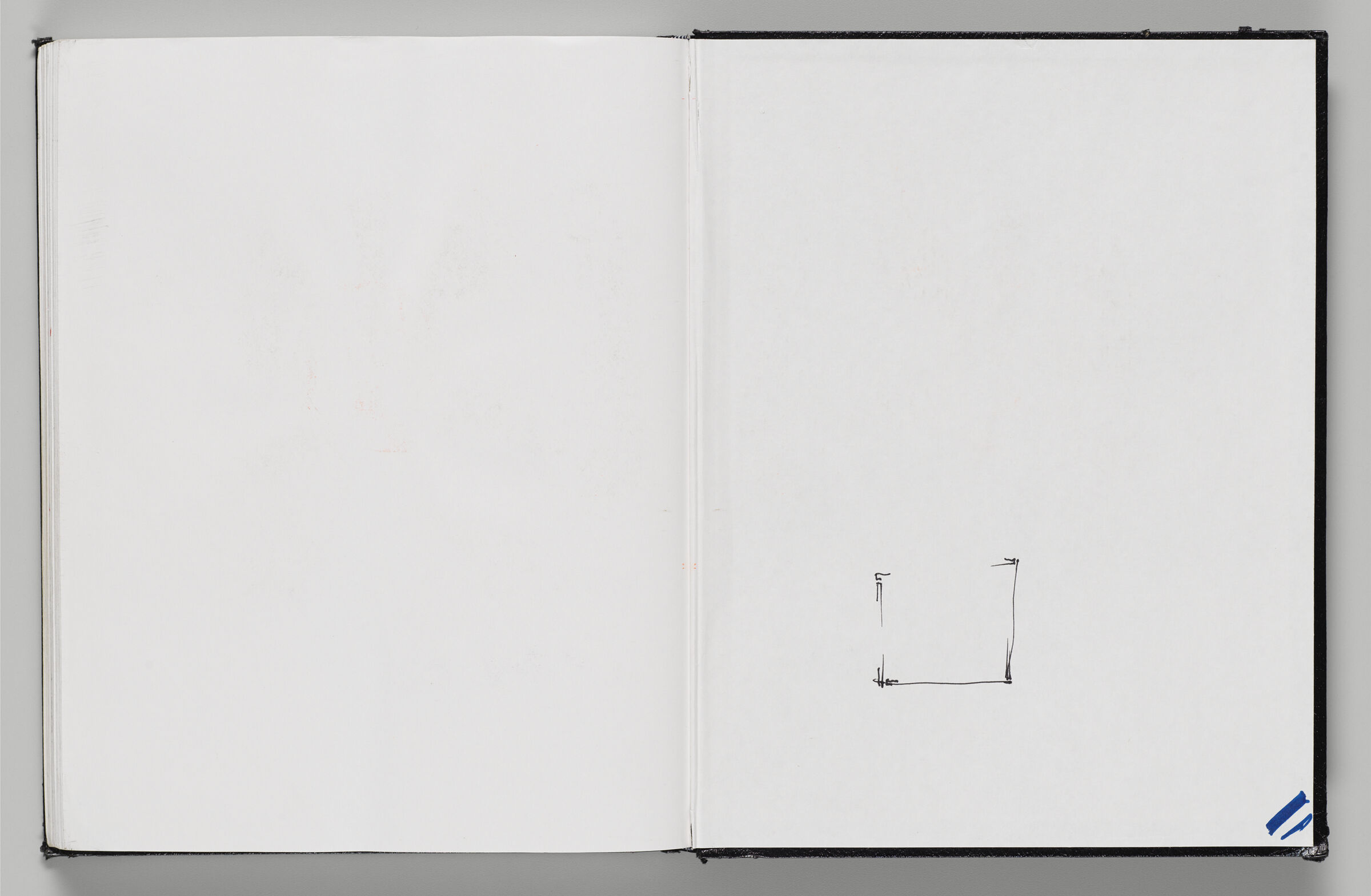 Untitled (Blank, Left Page); Untitled (Stray Mark And Small Rectangle, Right Page)
