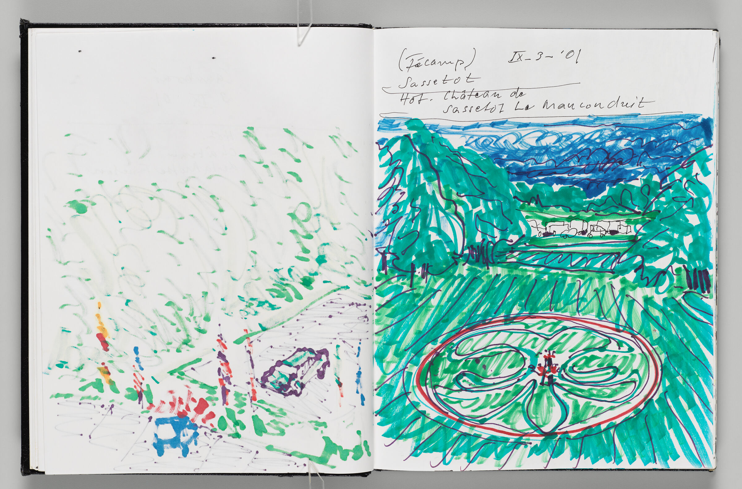 Untitled (Bleed-Through Of Previous Page, Left Page); Untitled (Garden In Sassetot, France, Right Page)