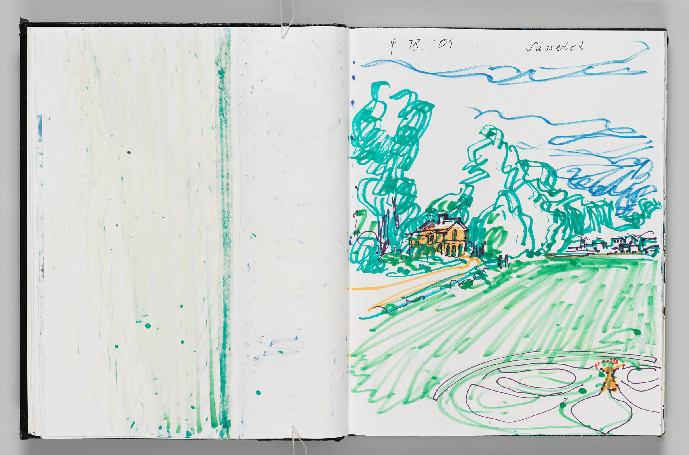 Untitled (Bleed-Through Of Previous Page, Left Page); Untitled (Garden And Chateau In Sassetot, France, Right Page)
