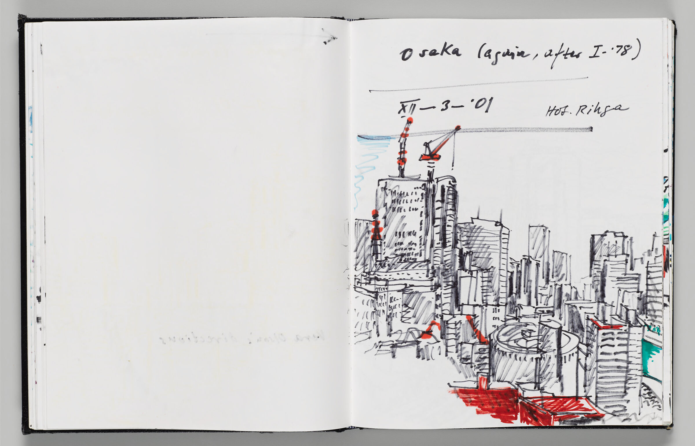 Untitled (Bleed-Through Of Previous Page, Left Page); Untitled (View Of Osaka With Color Transfer, Right Page)