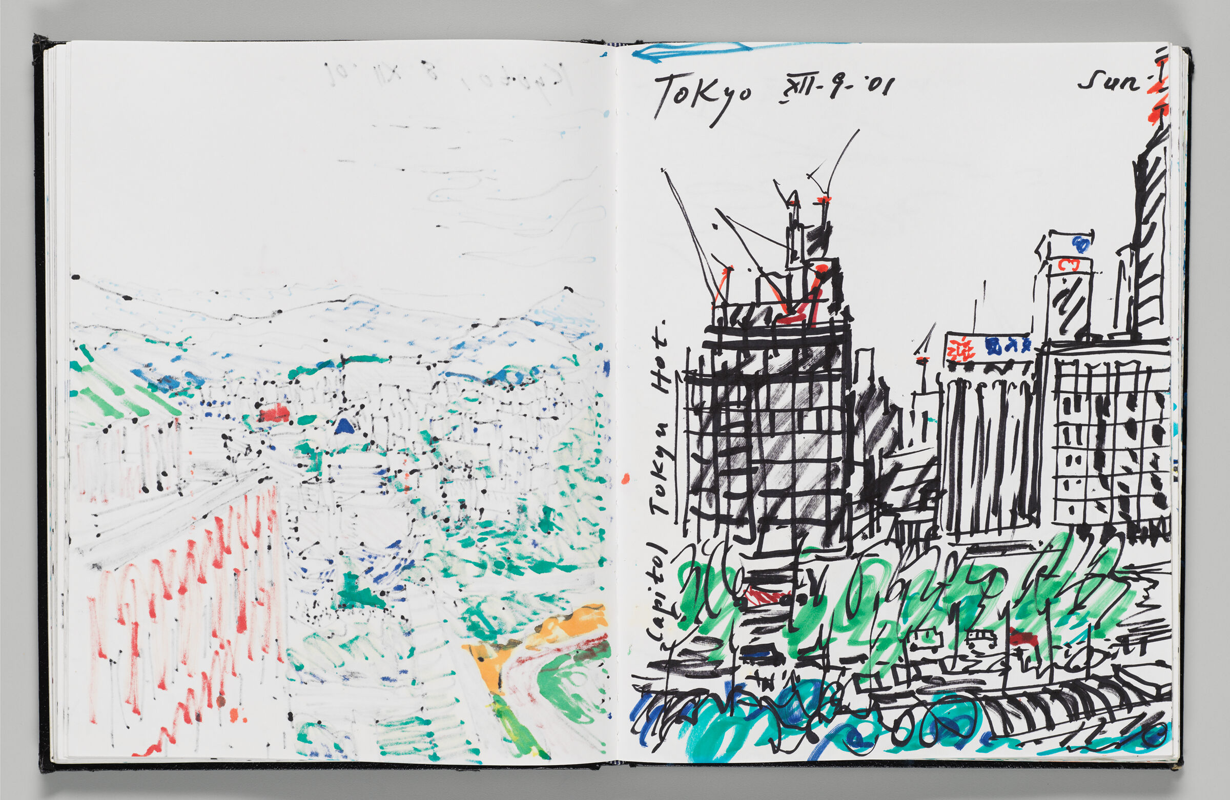 Untitled (Bleed-Through Of Previous Page, Left Page); Untitled (View Of Tokyo, Right Page)