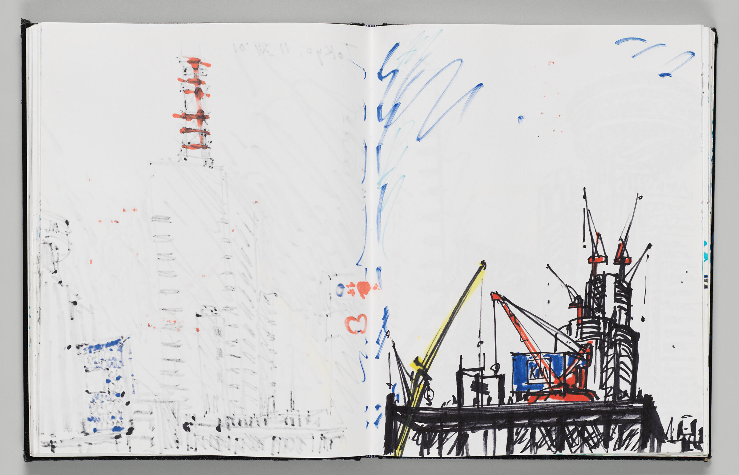 Untitled (Bleed-Through Of Previous Page, Left Page); Untitled (View Of Tokyo Construction, Right Page)
