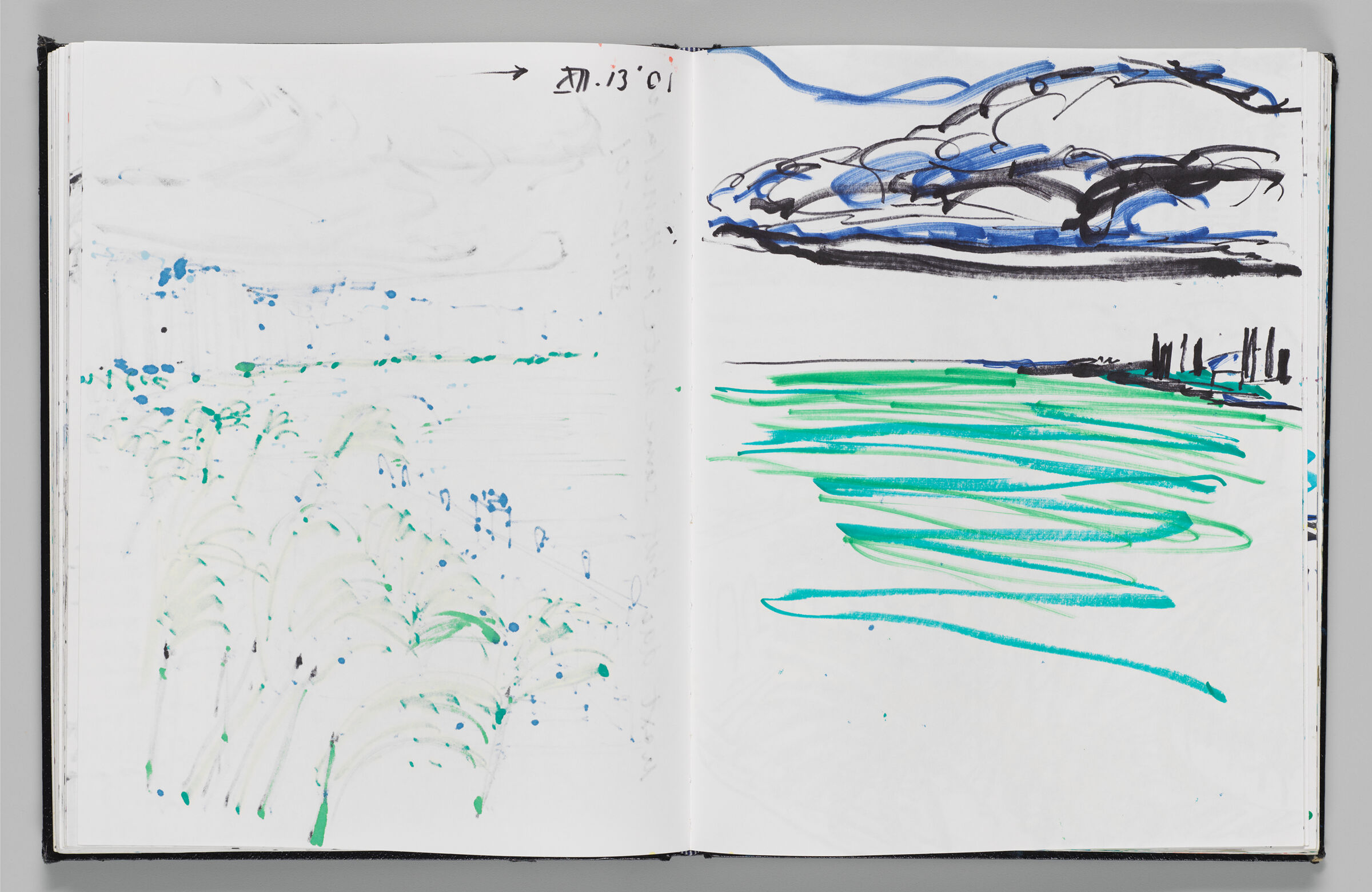 Untitled (Bleed-Through Of Previous Page, Left Page); Untitled (Honolulu Seascape, Right Page)