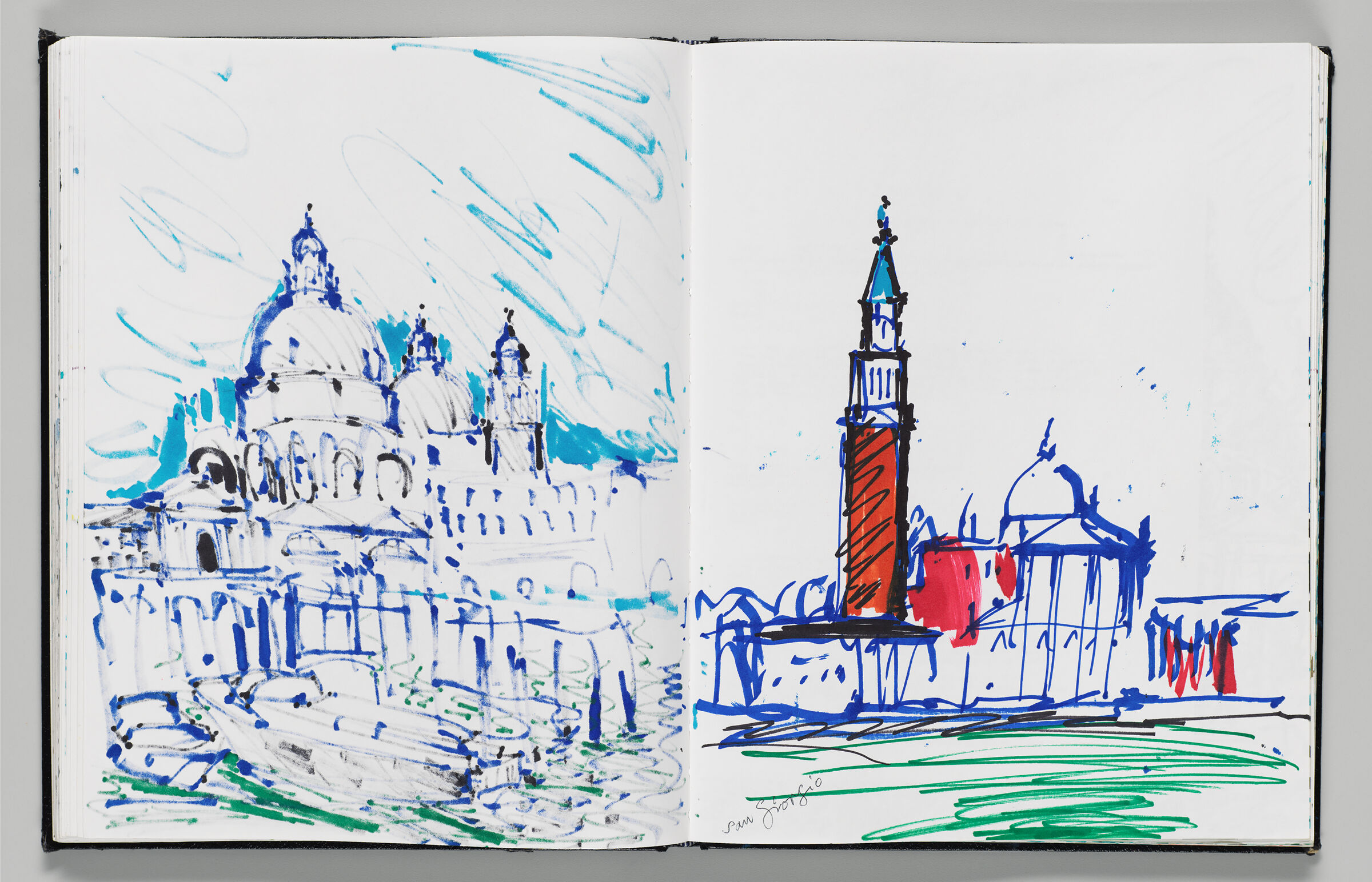 Untitled (Bleed-Through Of Previous Page, Left Page); Untitled (View Of San Giorgio In Venice, Italy, Right Page)